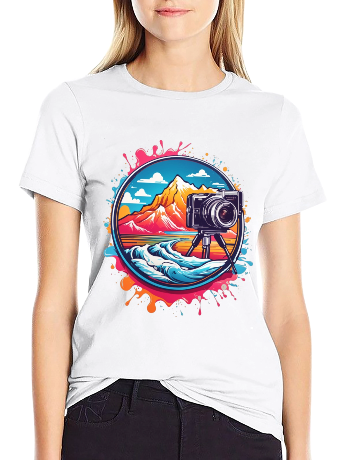 Retro Camera Landscape Graphic Tee