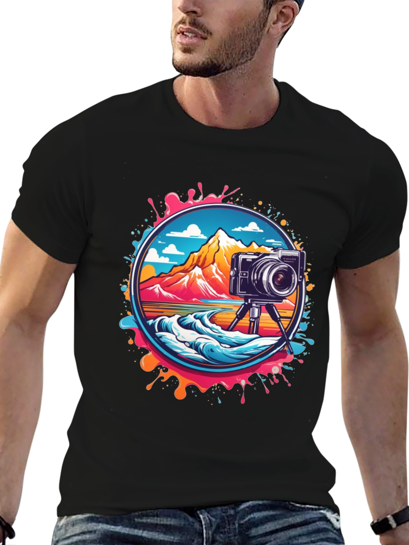 Retro Camera Landscape Graphic Tee