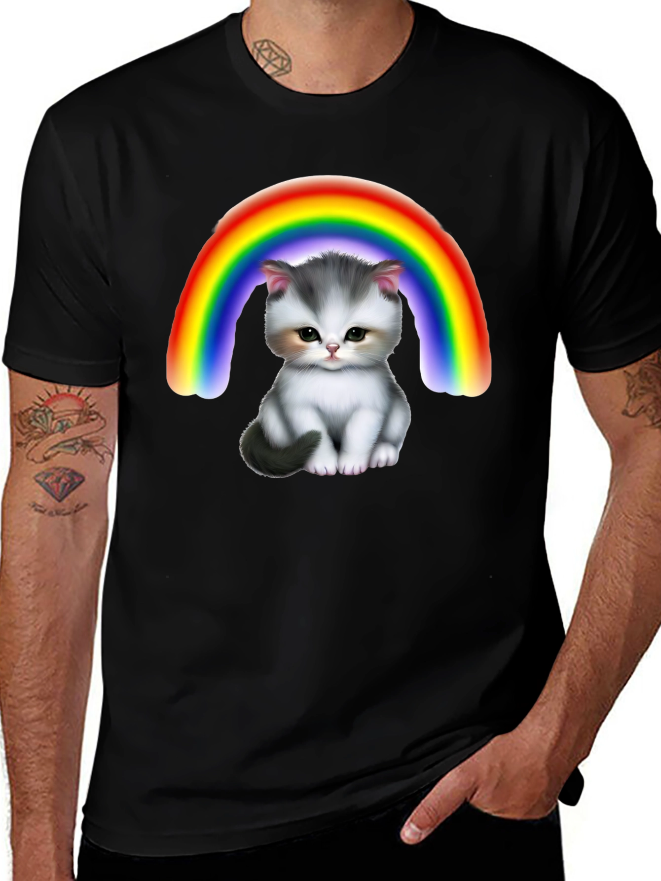 Cute Kitten Rainbow T-Shirt