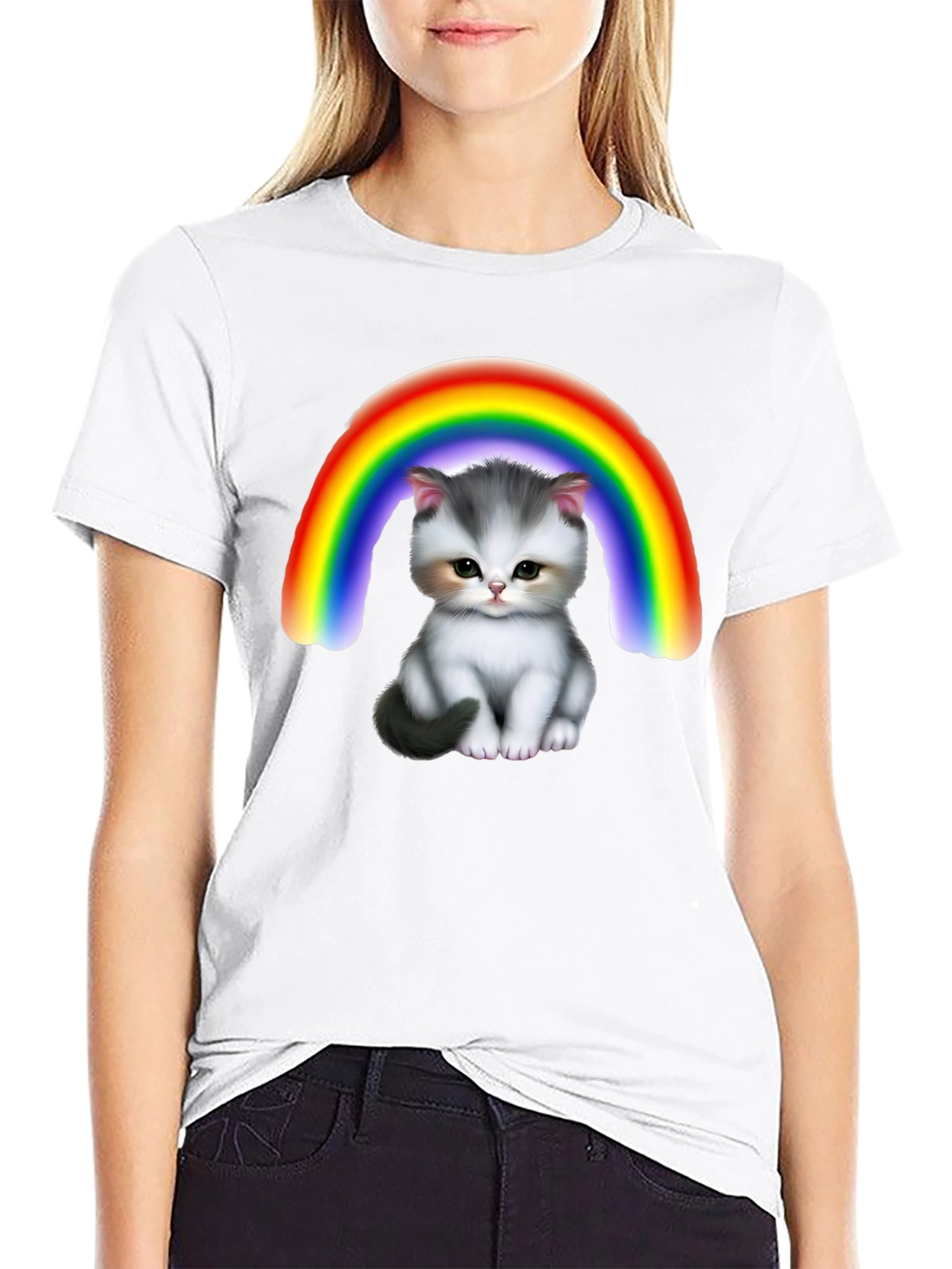 Cute Kitten Rainbow T-Shirt