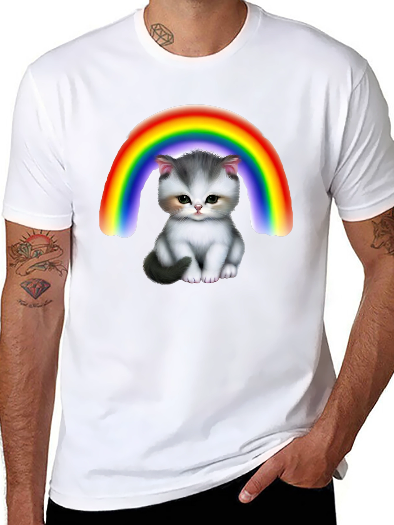 Cute Kitten Rainbow T-Shirt
