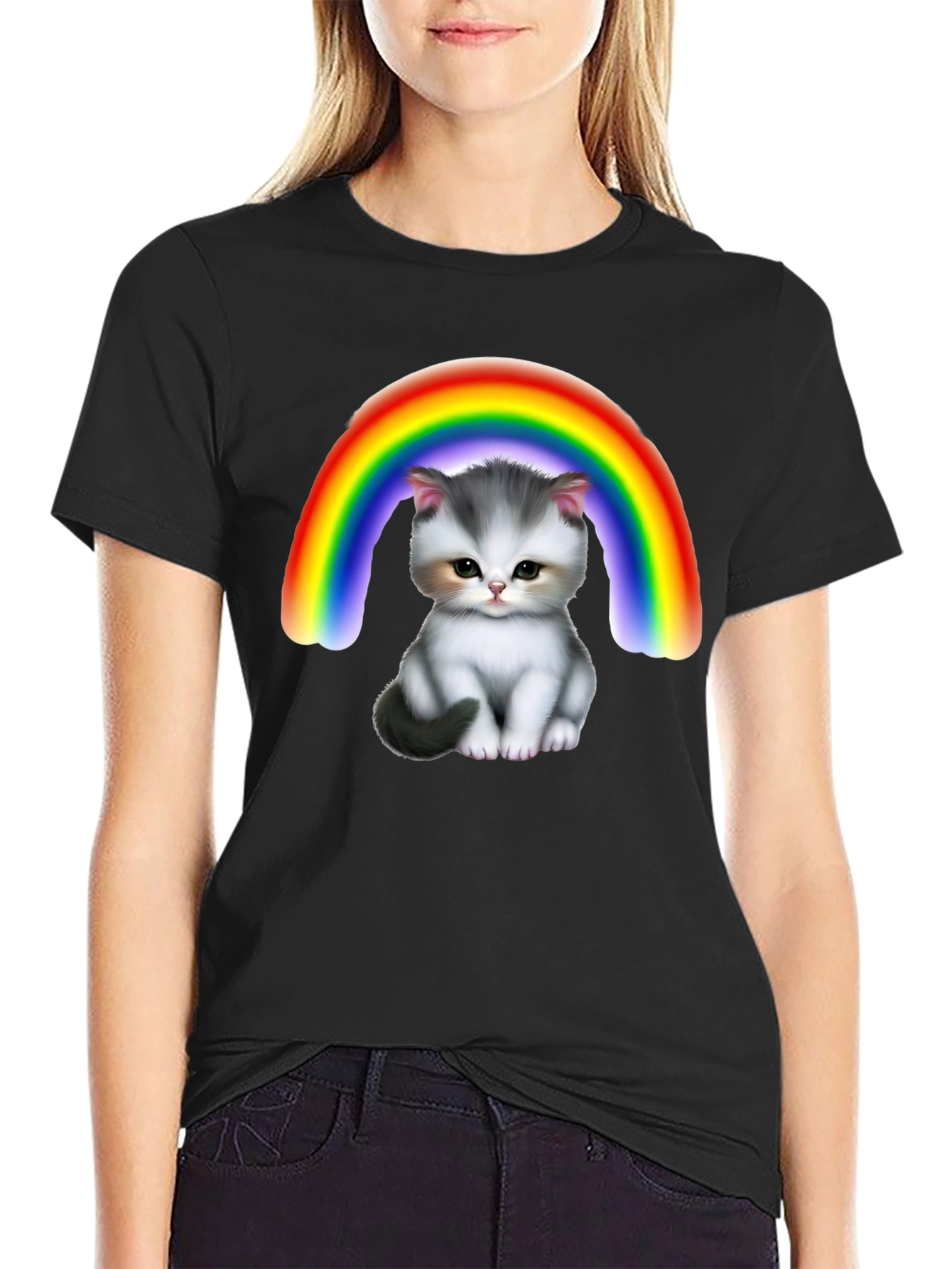 Cute Kitten Rainbow T-Shirt