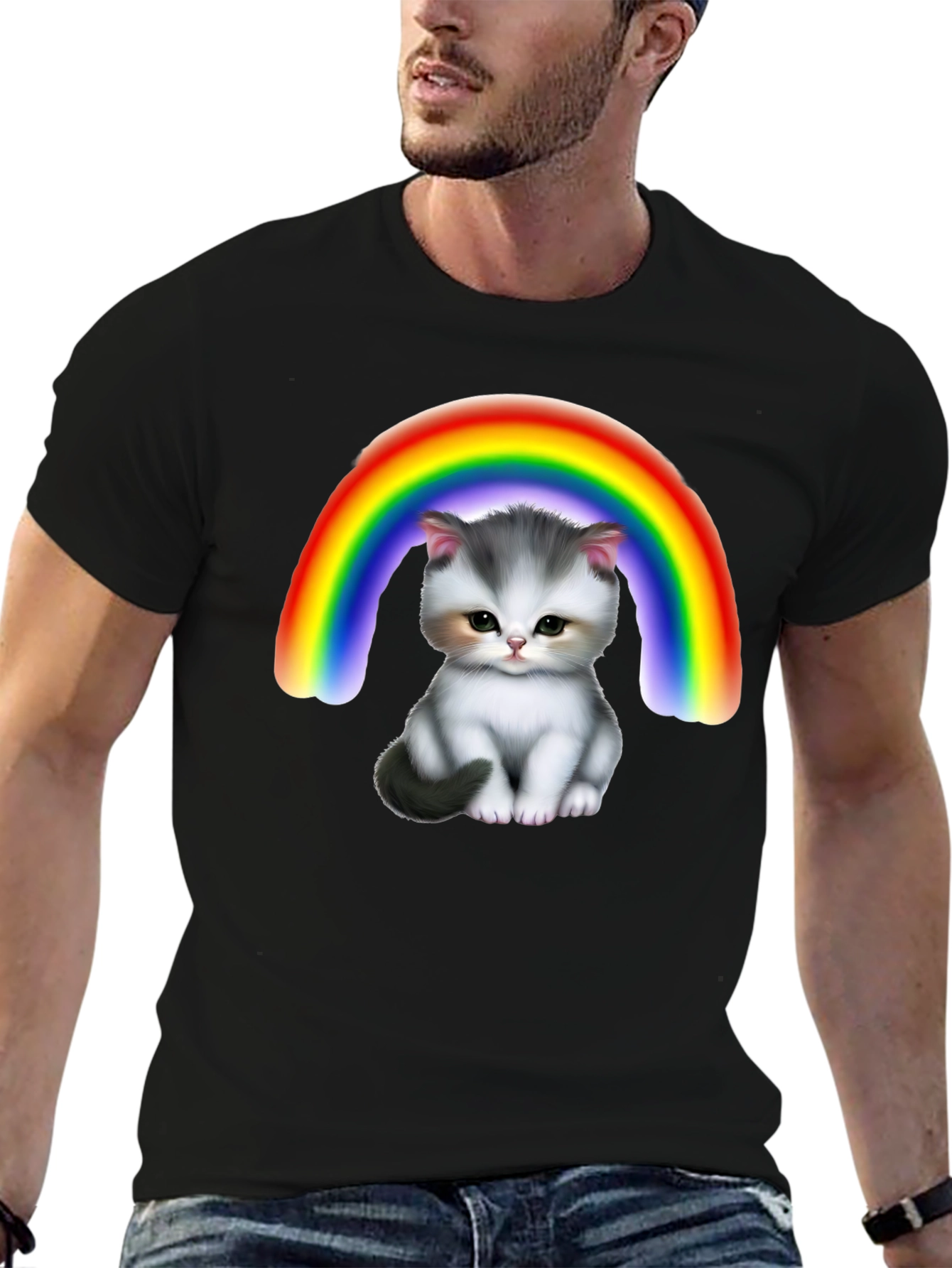 Cute Kitten Rainbow T-Shirt