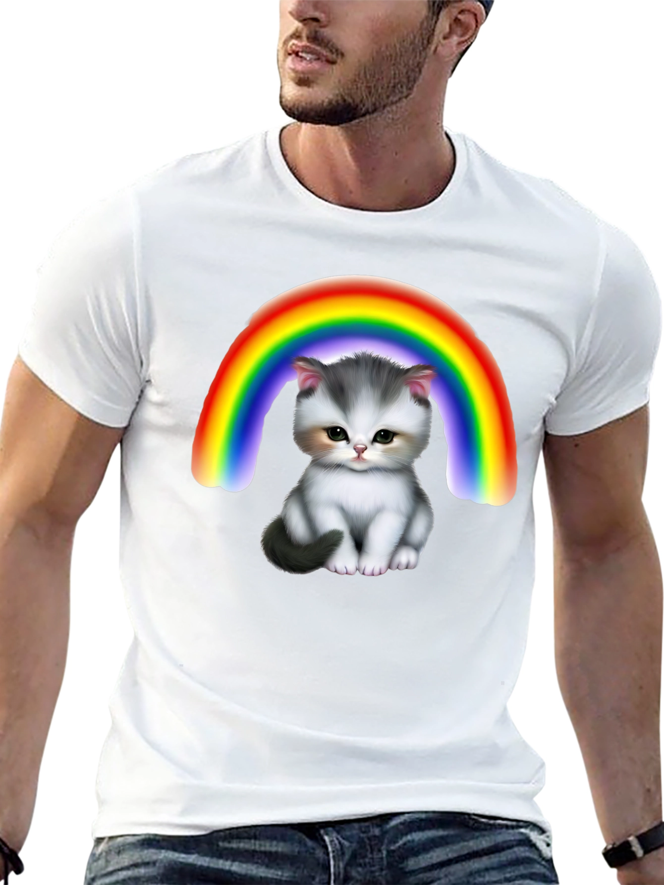 Cute Kitten Rainbow T-Shirt