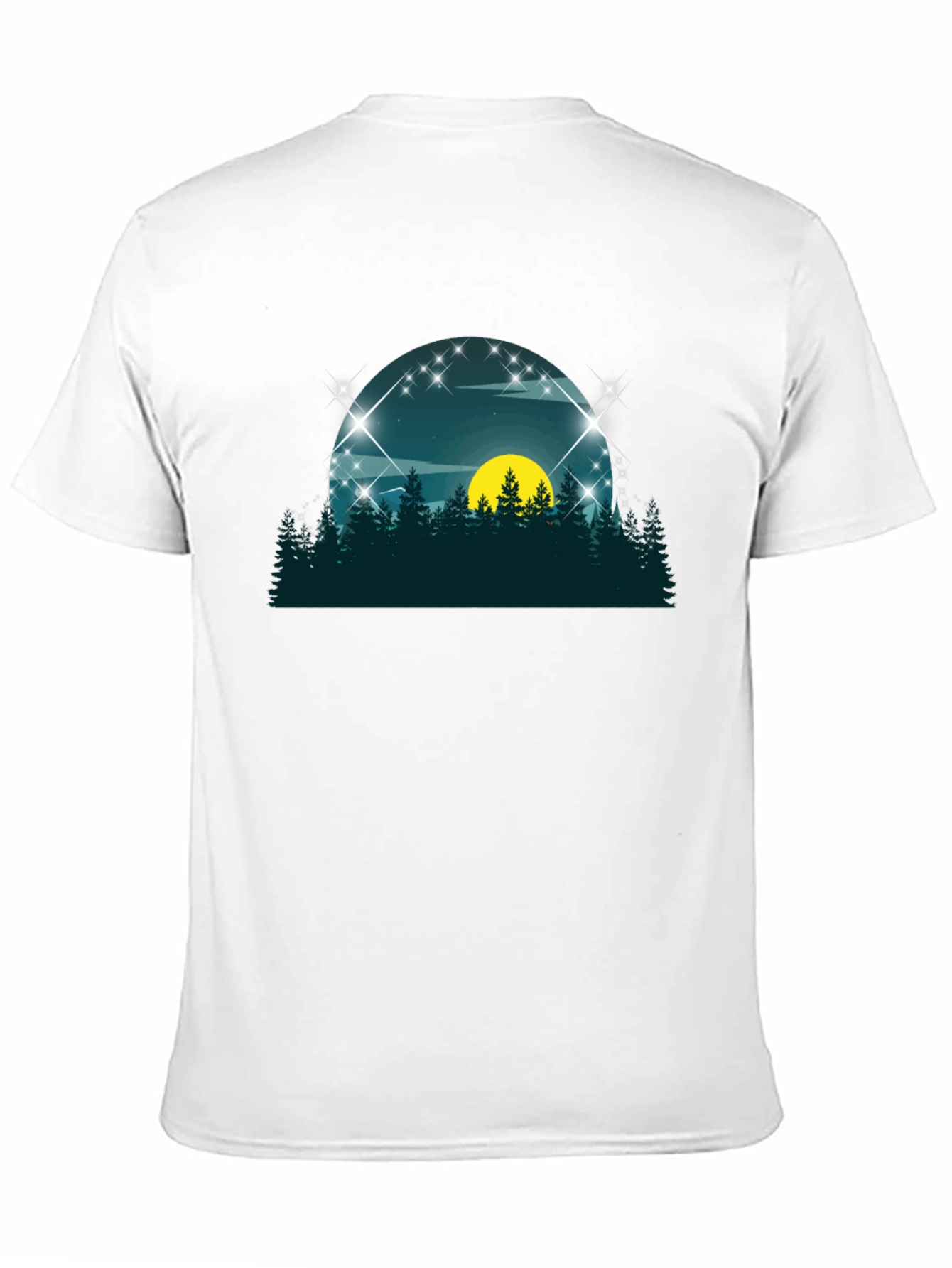 Nature Scene Graphic Tee - Black Cotton Blend