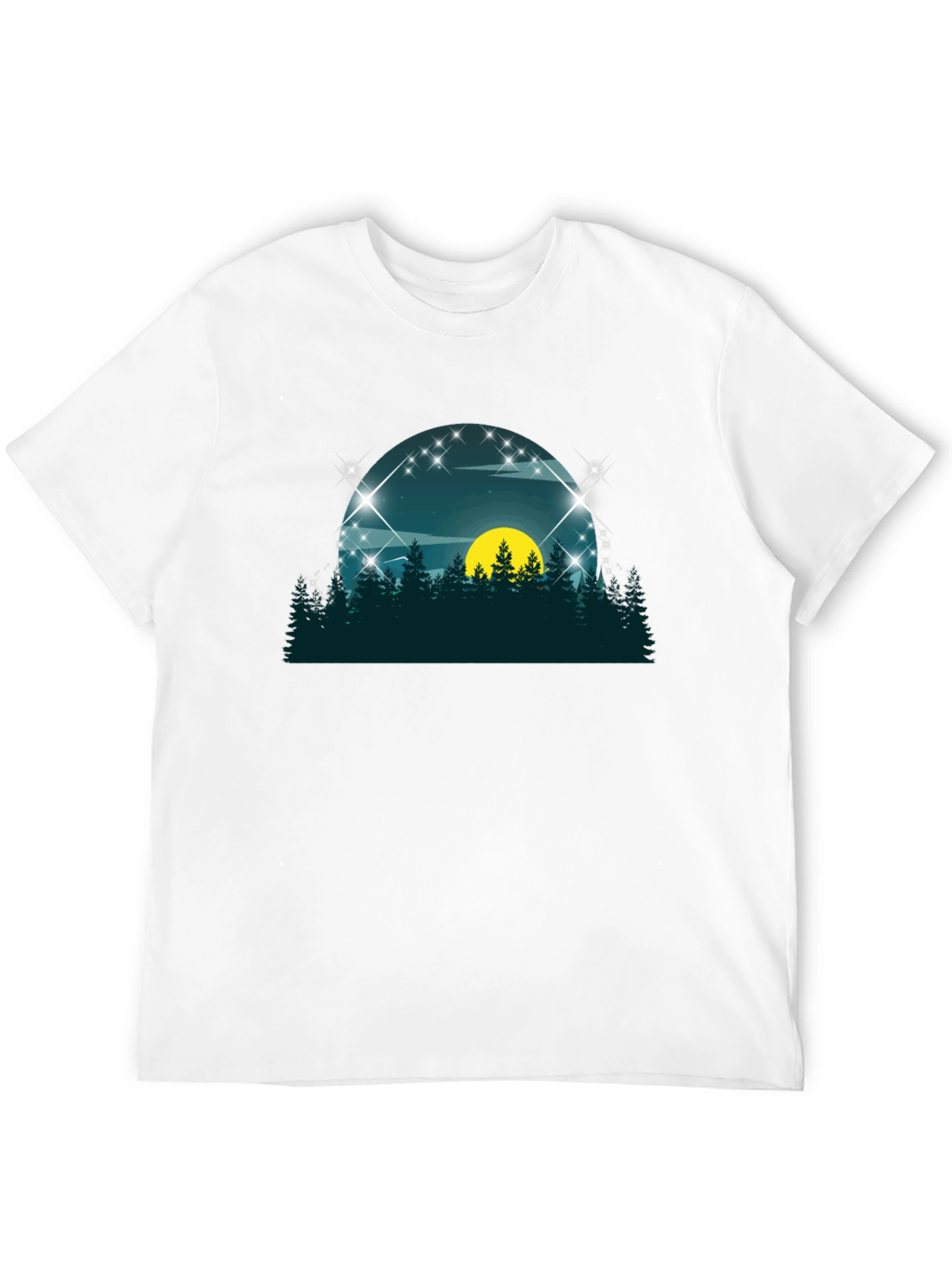 Nature Scene Graphic Tee - Black Cotton Blend
