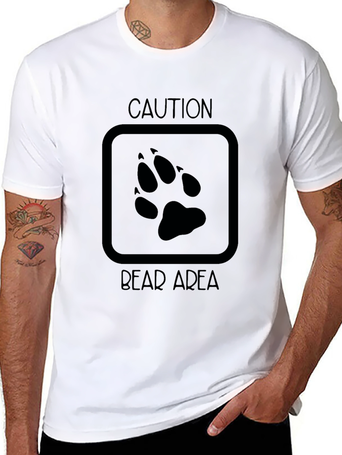 Caution Bear Area Graphic T-Shirt