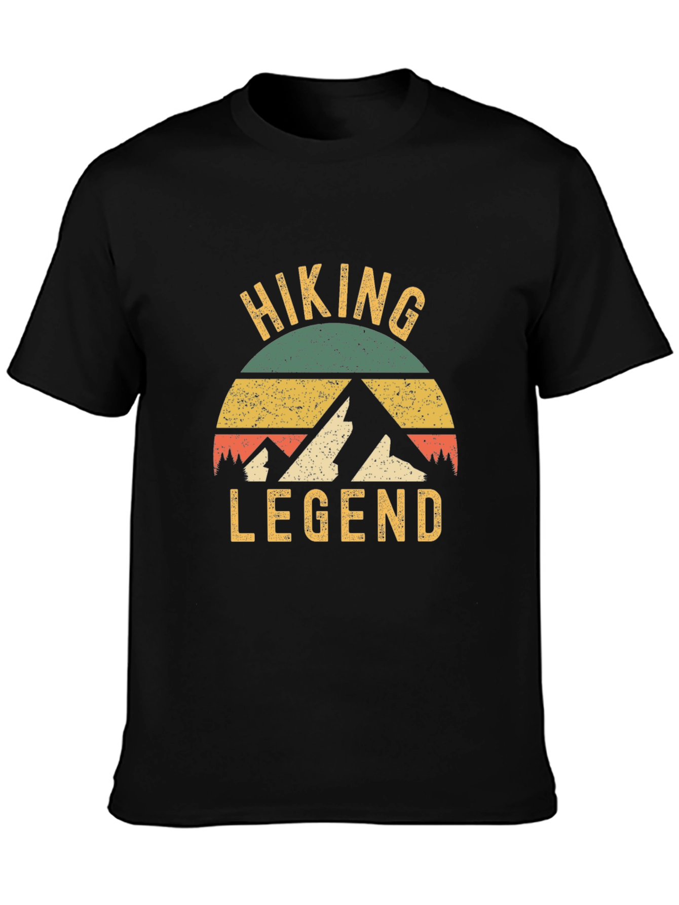 Hiking Legend Graphic Tee - Retro Style Black T-Shirt