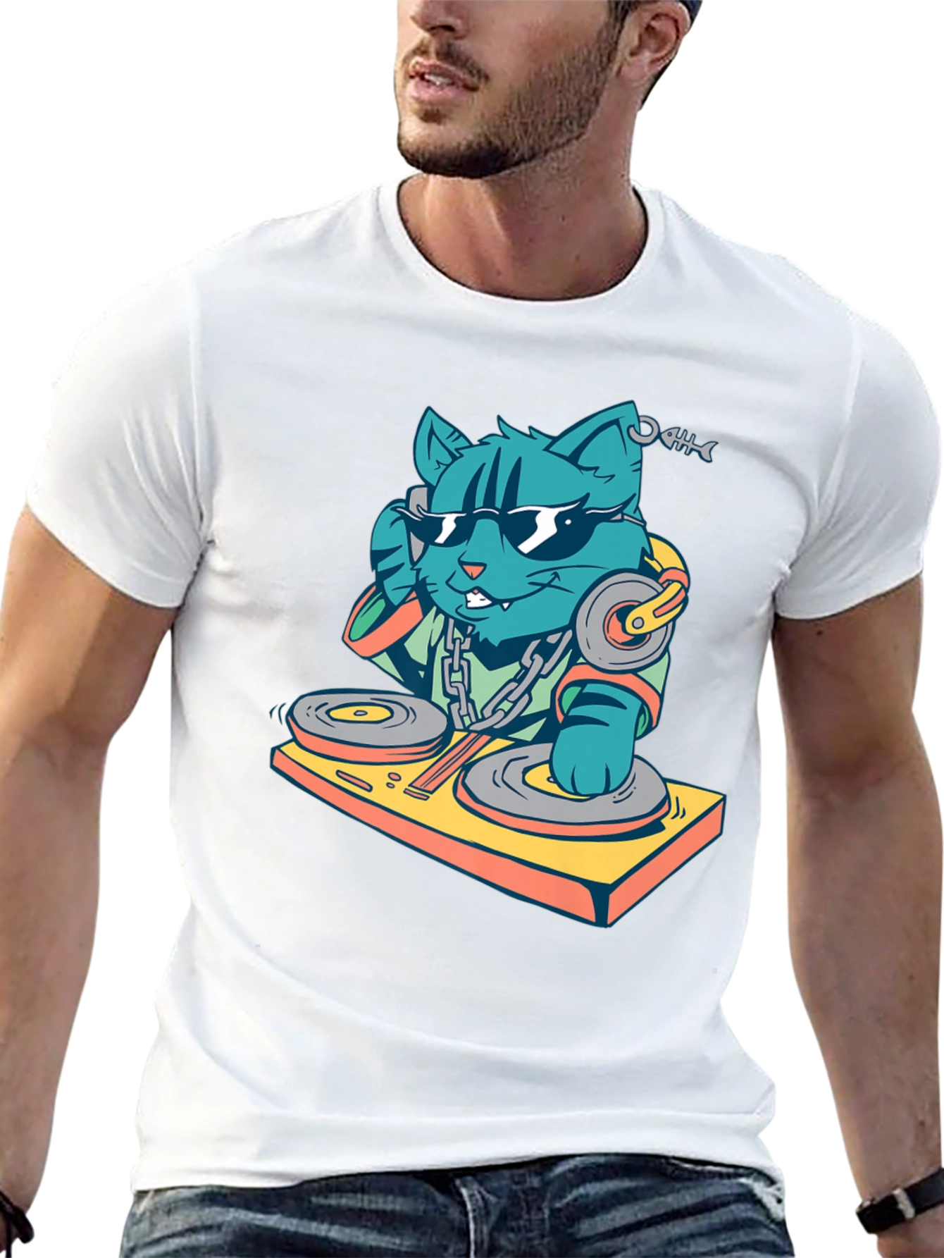 DJ Cat T-Shirt - Cool & Funky Design