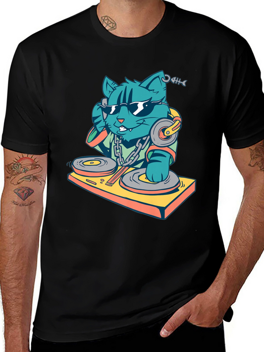 DJ Cat T-Shirt - Cool & Funky Design