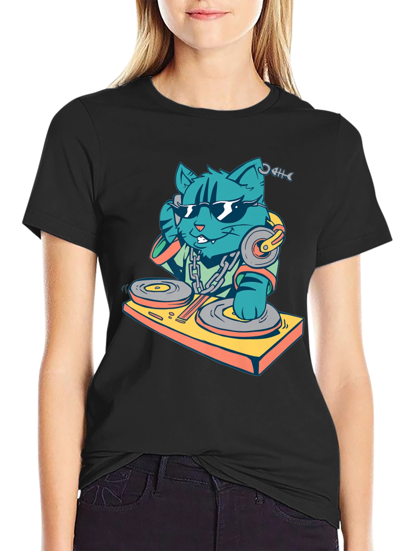 DJ Cat T-Shirt - Cool & Funky Design