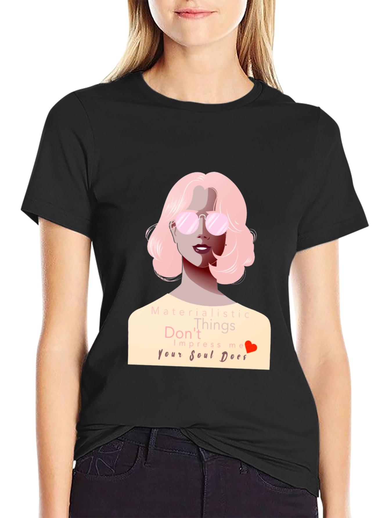 Stylish Black T-Shirt with Soul Design