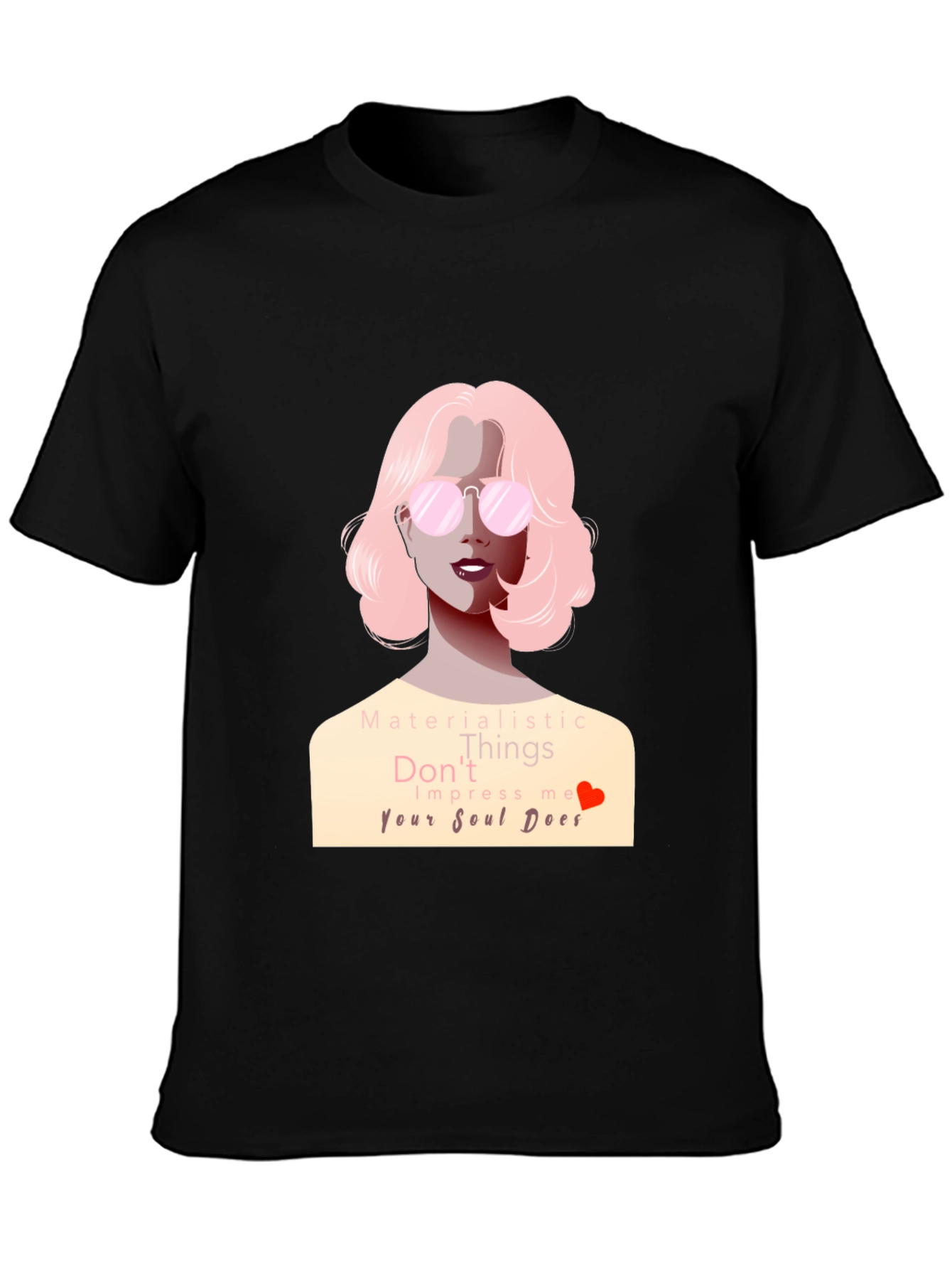 Stylish Black T-Shirt with Soul Design