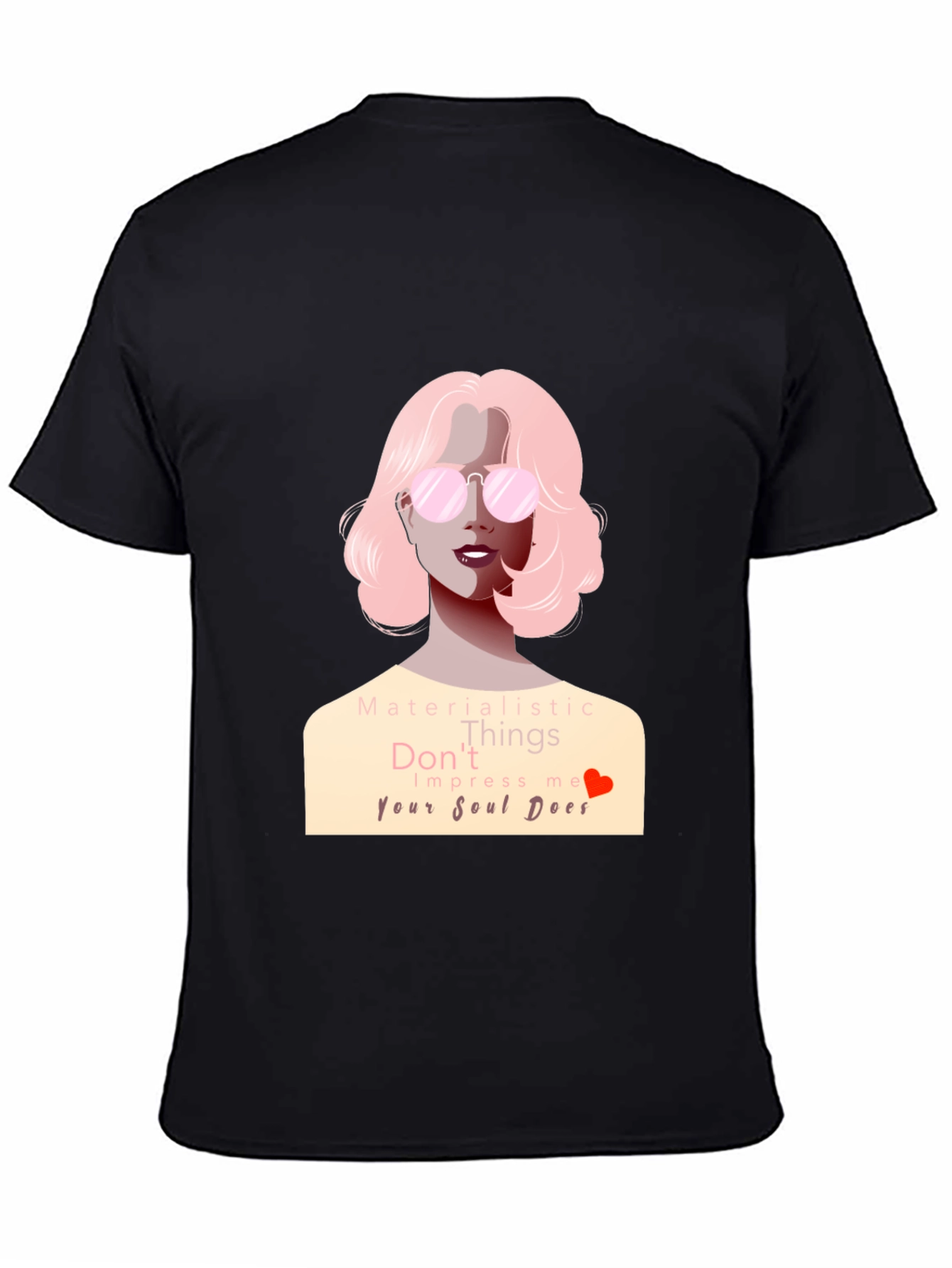 Stylish Black T-Shirt with Soul Design