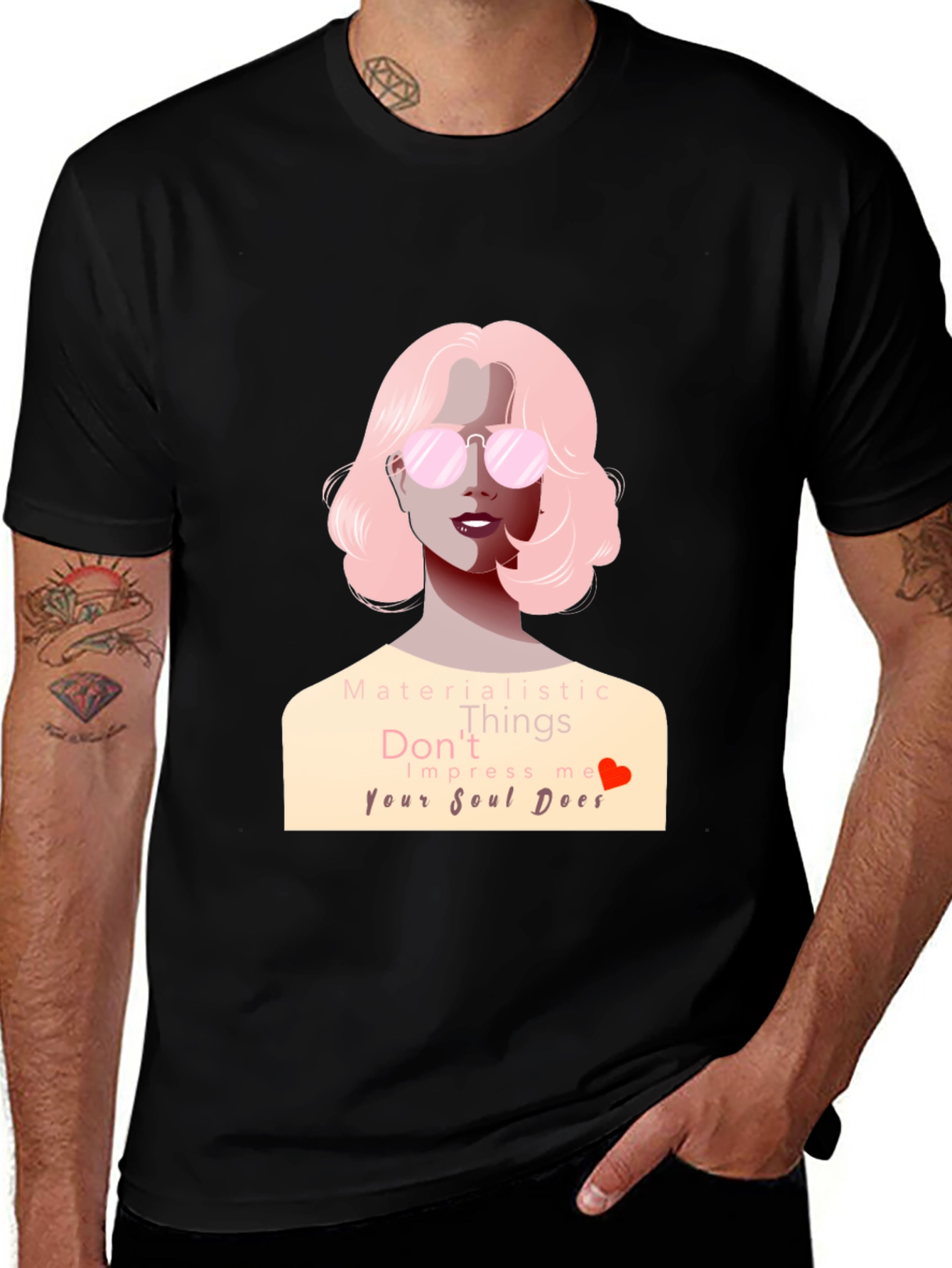 Stylish Black T-Shirt with Soul Design