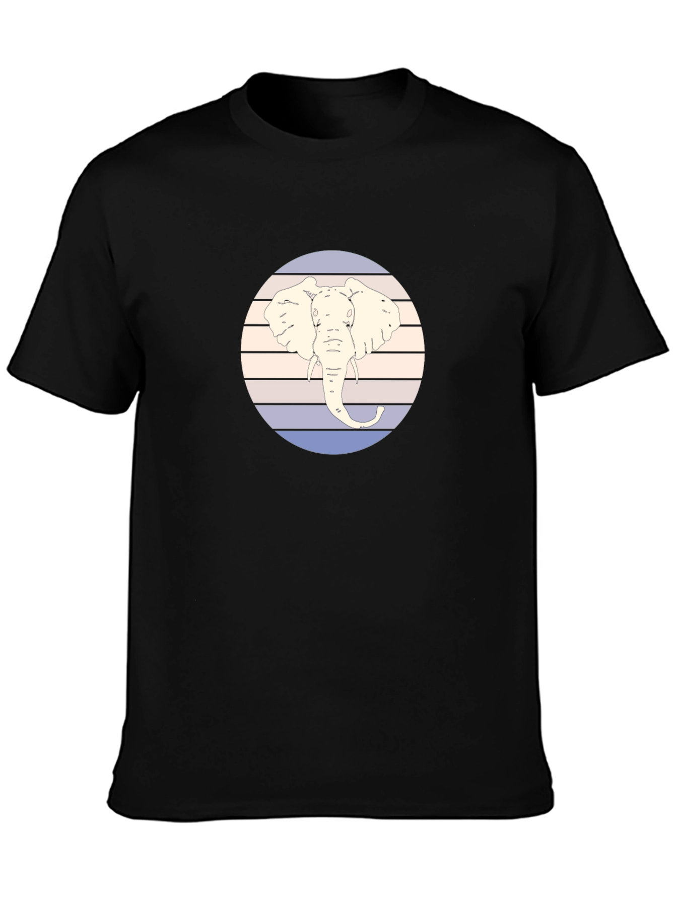 Elephant Graphic Tee - Retro Style Mens T-Shirt