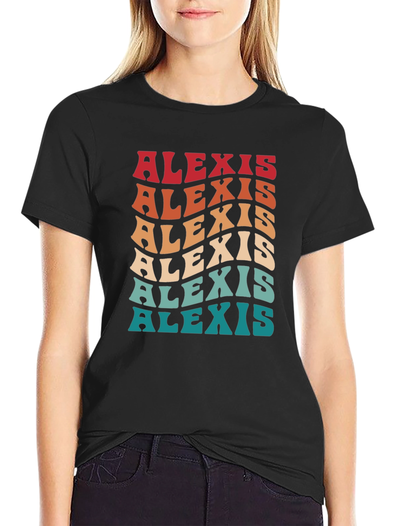 Alexis Retro Wavy Name T-Shirt