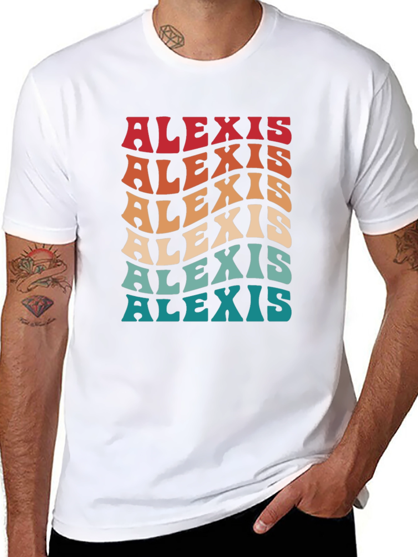 Alexis Retro Wavy Name T-Shirt
