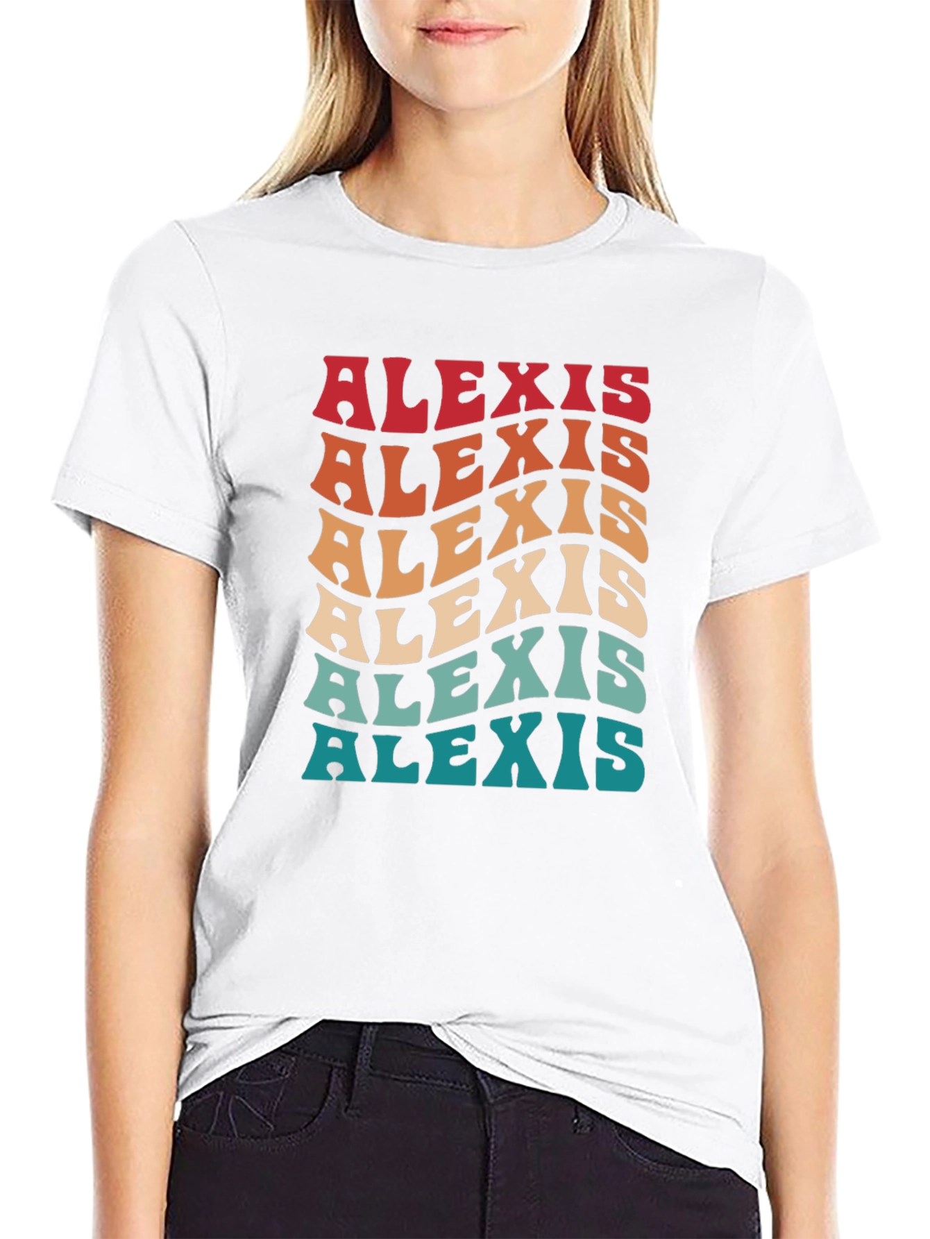Alexis Retro Wavy Name T-Shirt