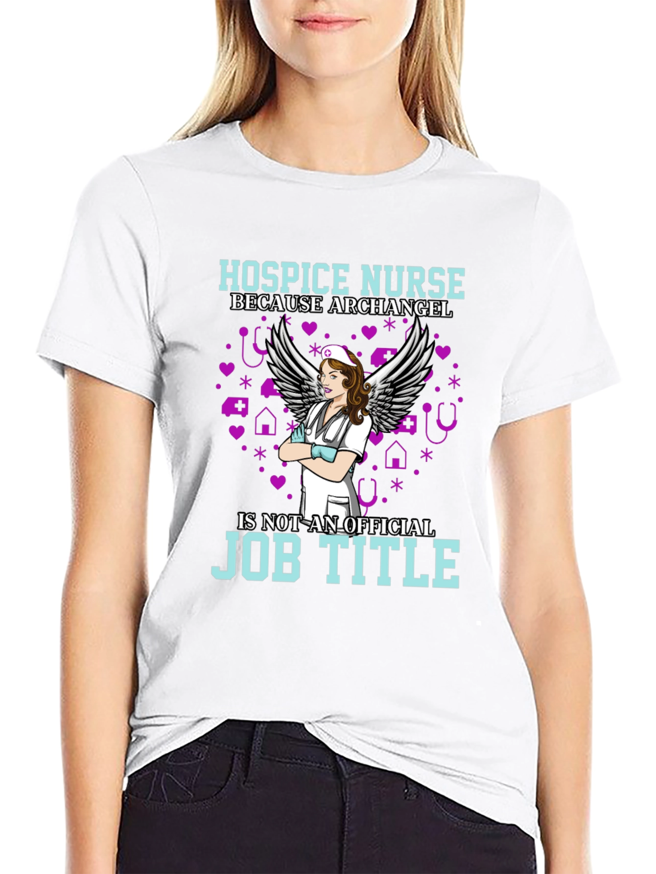Hospice Nurse Angel Job Title T-Shirt