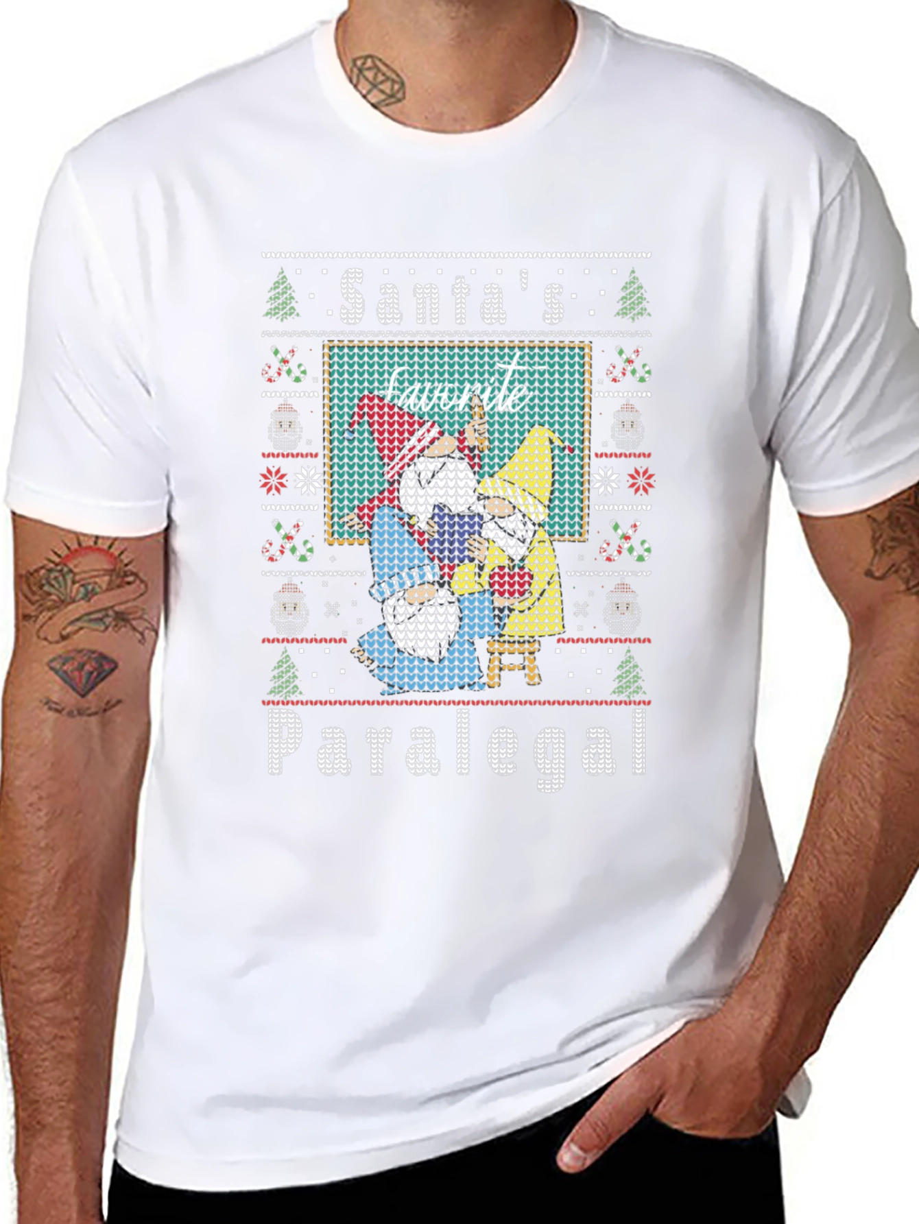 Santas Favorite Paralegal Ugly Christmas Sweater T-Shirt