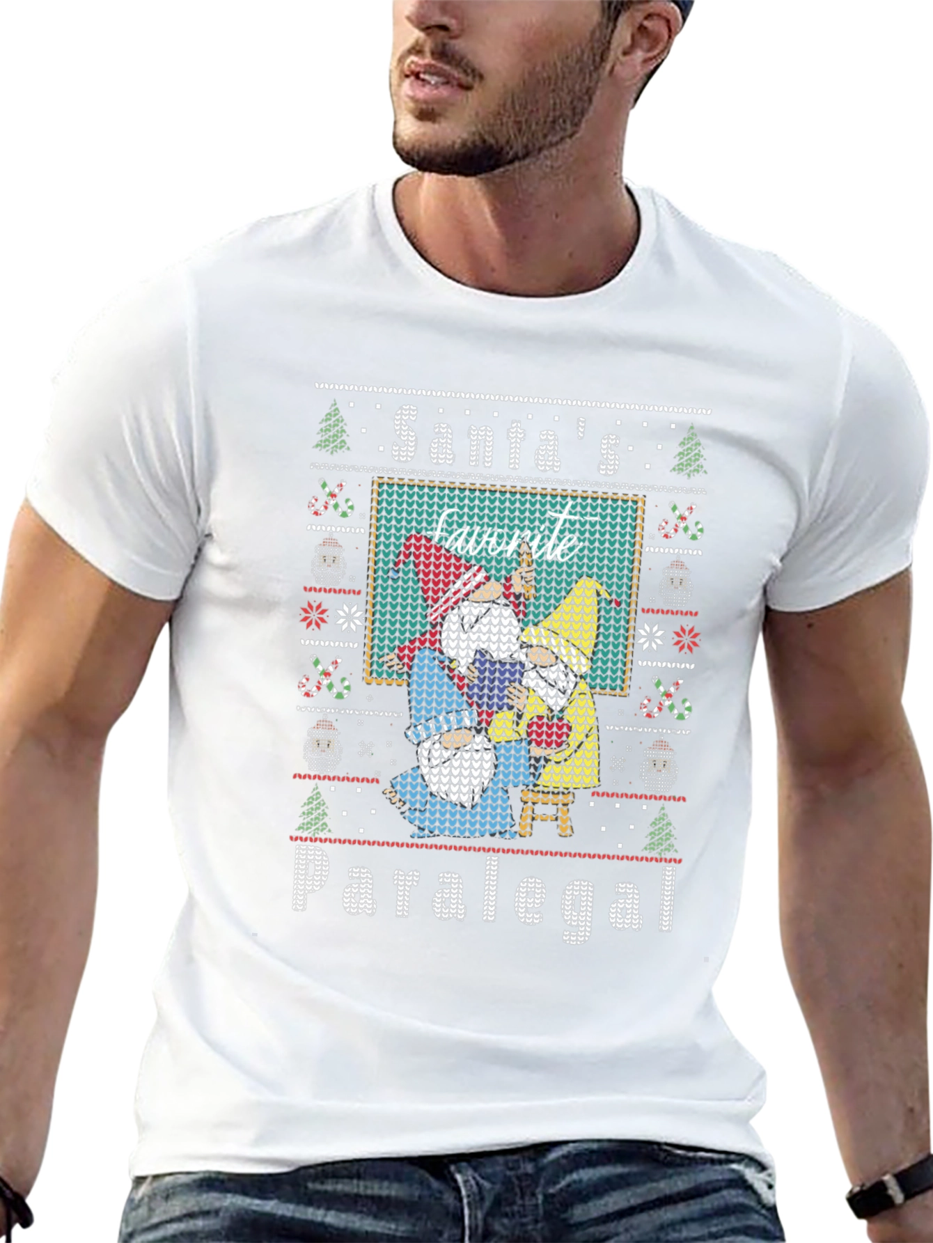 Santas Favorite Paralegal Ugly Christmas Sweater T-Shirt