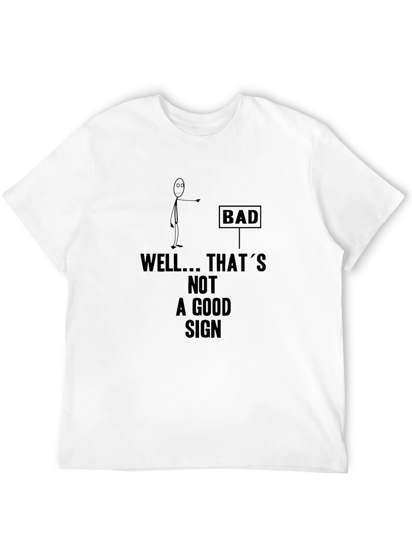 Humorous Bad Sign Graphic Print T-Shirt