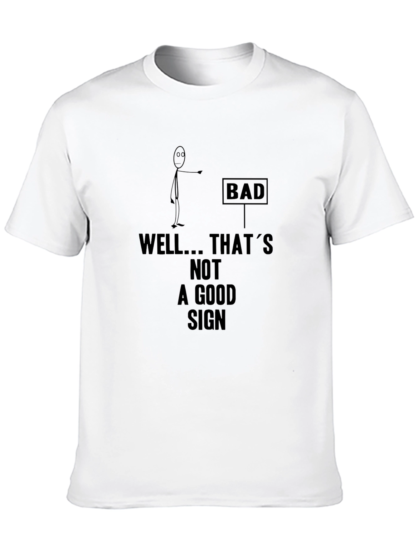 Humorous Bad Sign Graphic Print T-Shirt