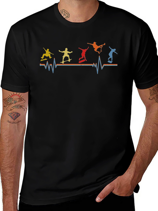 Skateboarding Heartbeat Graphic Tee