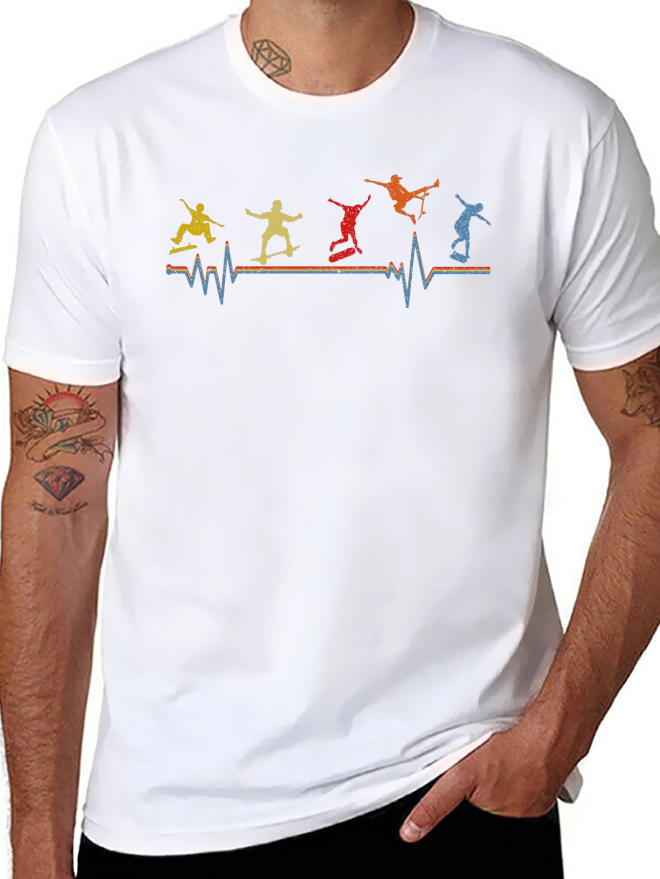 Skateboarding Heartbeat Graphic Tee