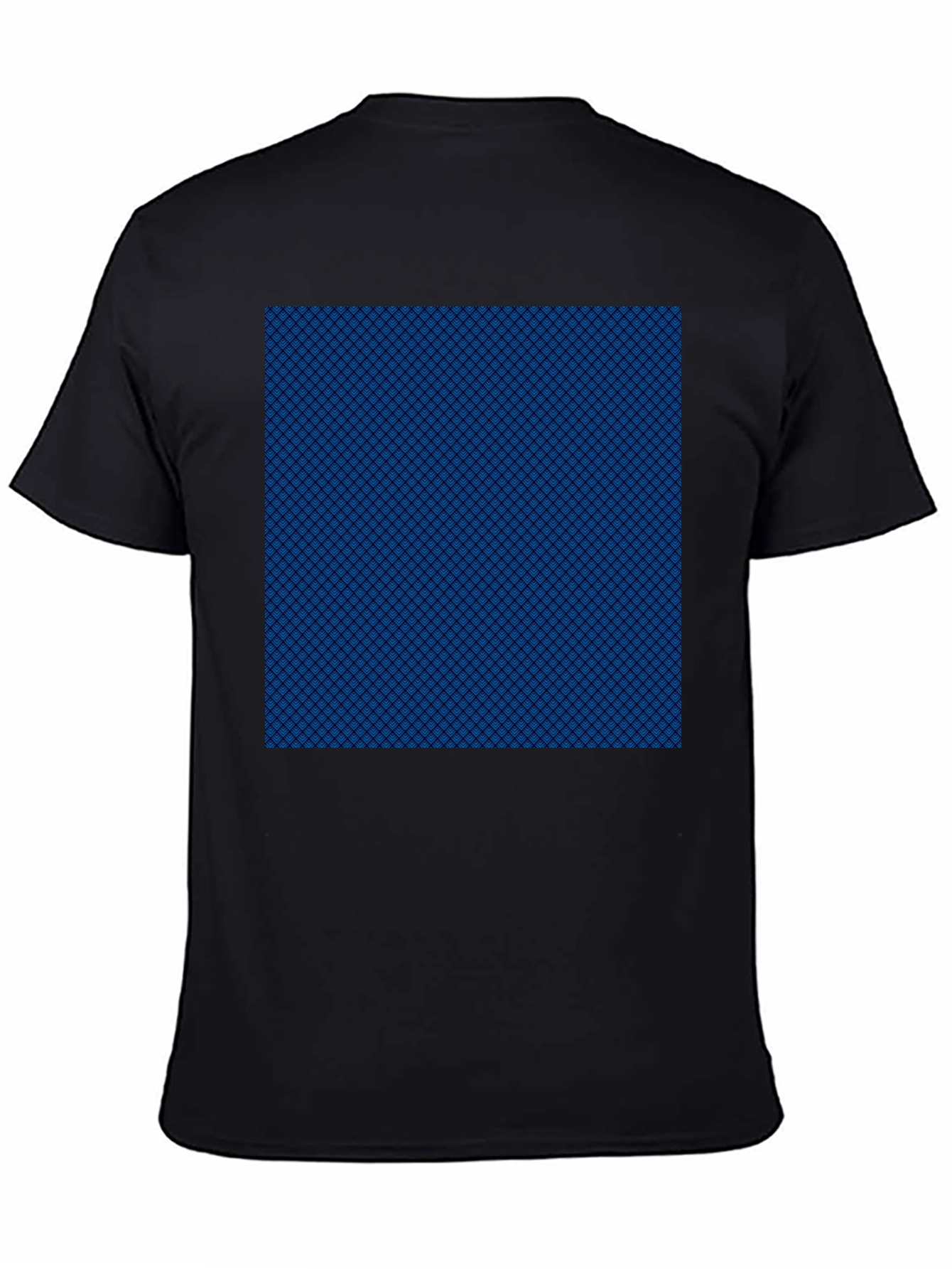Blue Pattern Tee - Mens Black Cotton Casual Shirt