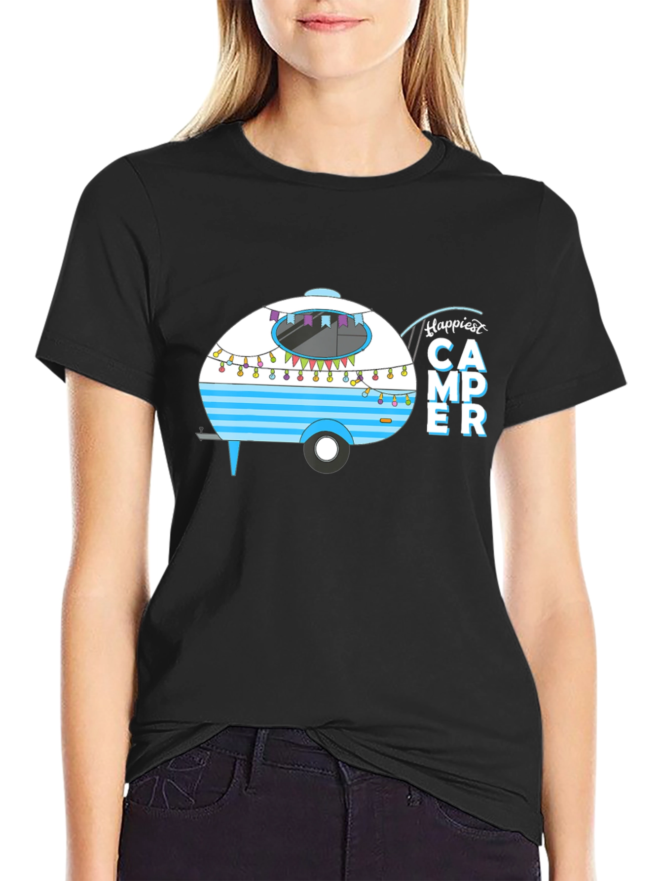 Happiest Camper T-Shirt - Black