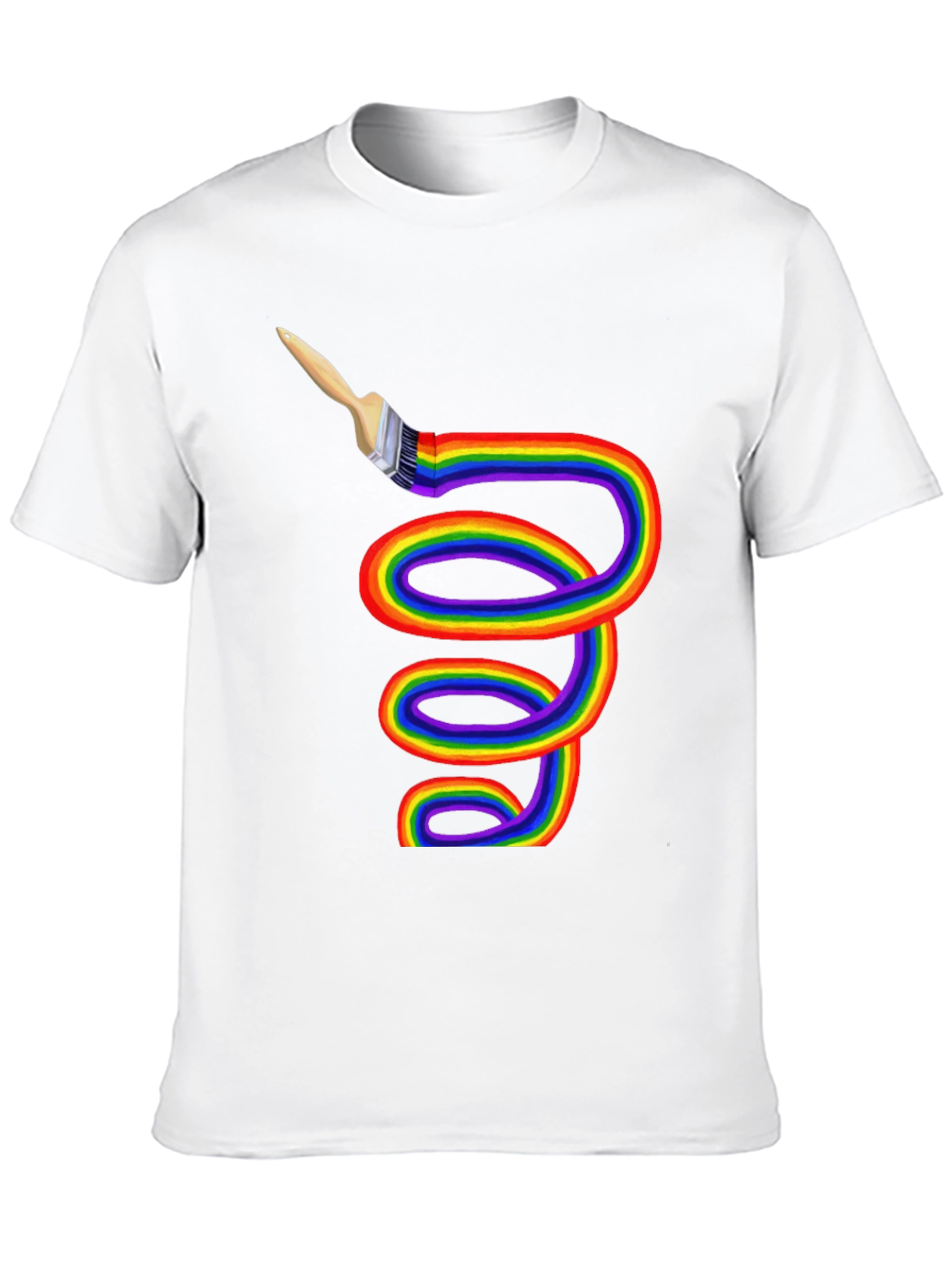 Rainbow Paintbrush Tee - Artistic Expression