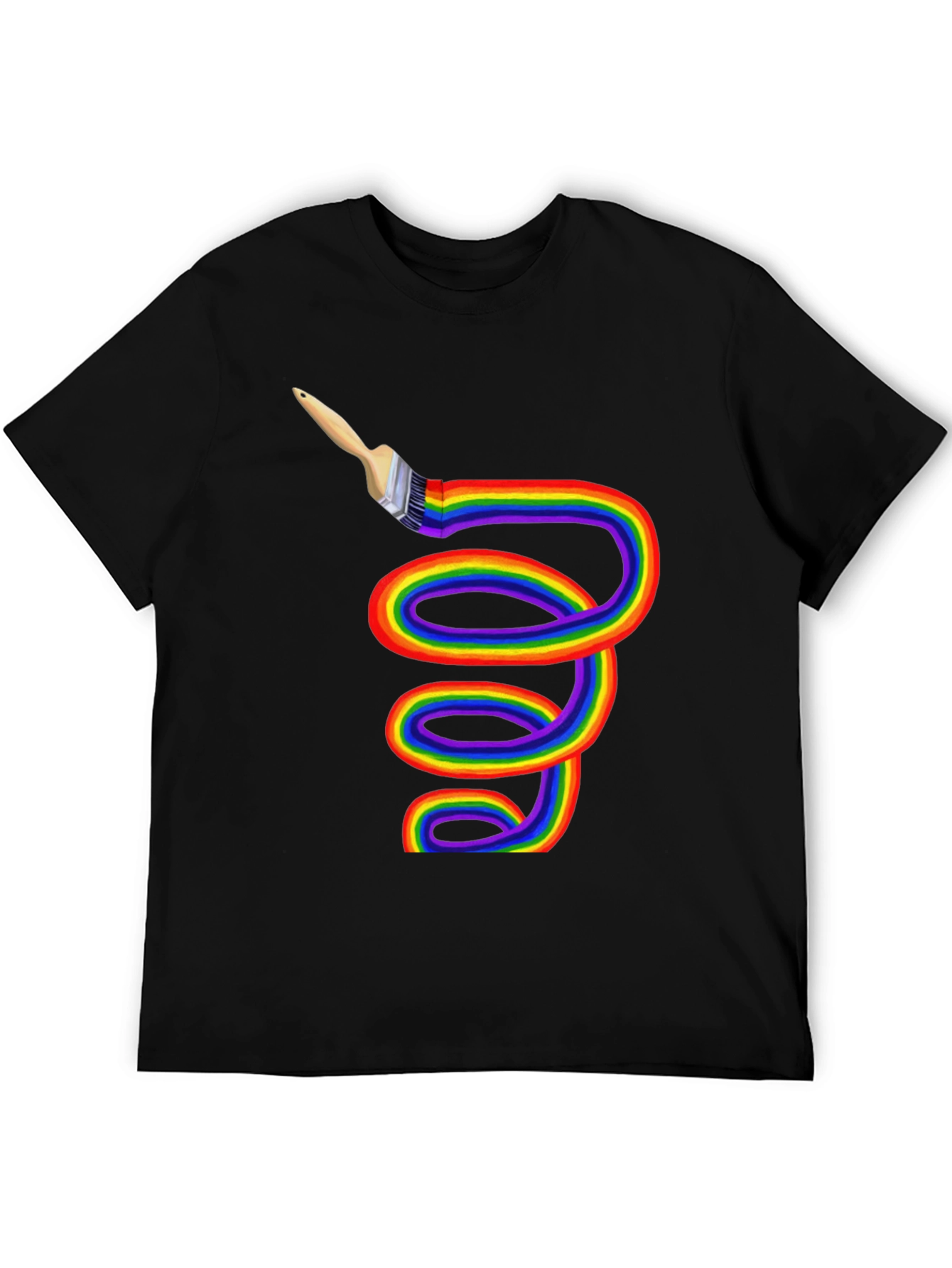 Rainbow Paintbrush Tee - Artistic Expression