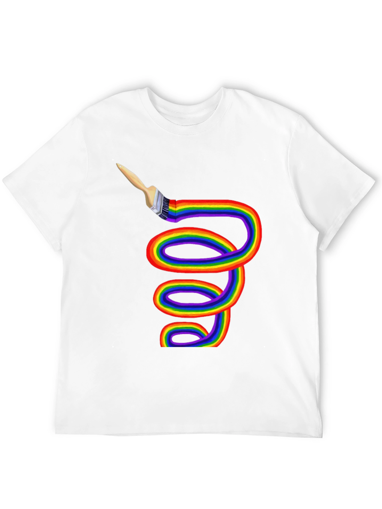 Rainbow Paintbrush Tee - Artistic Expression