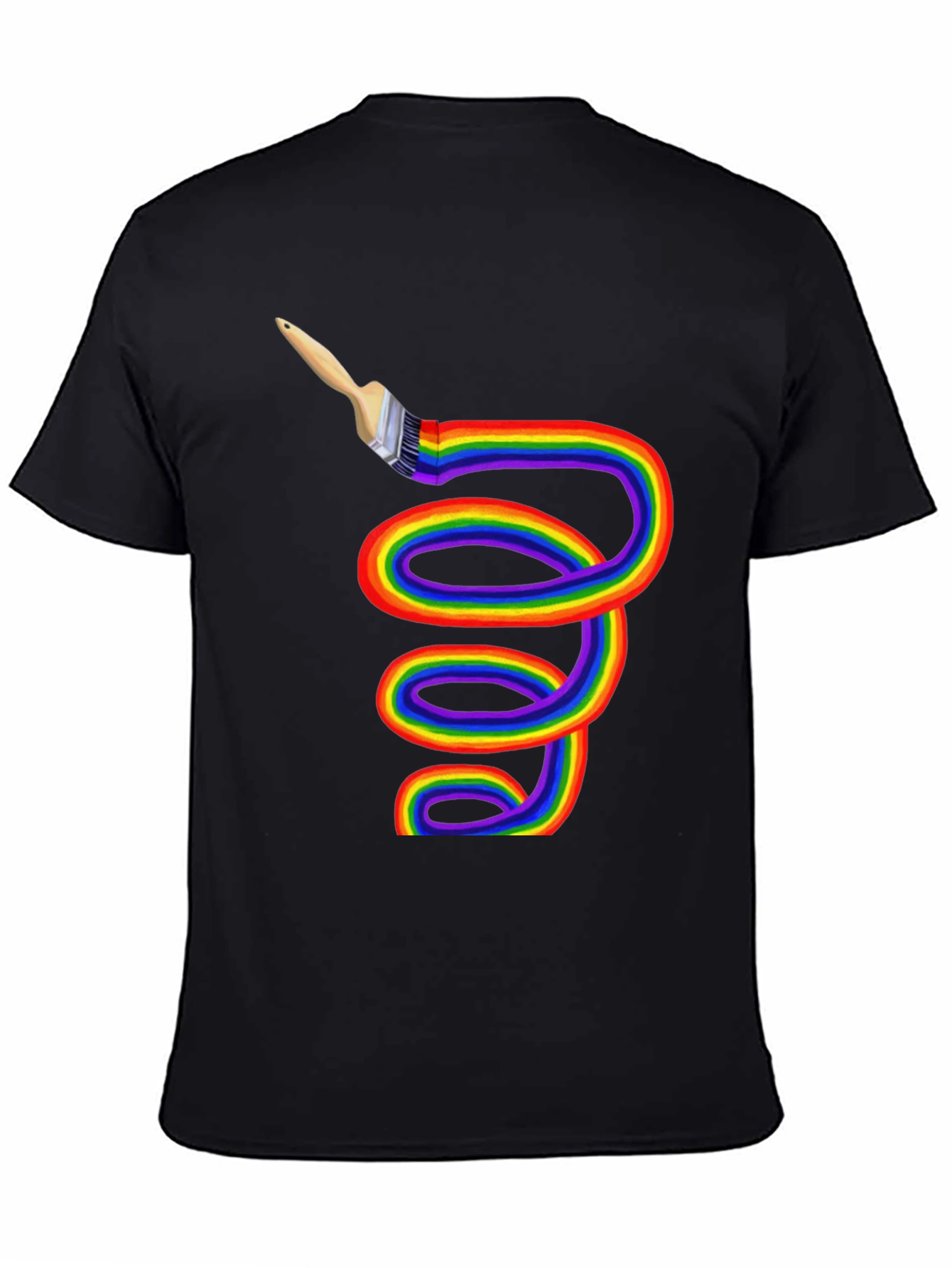 Rainbow Paintbrush Tee - Artistic Expression
