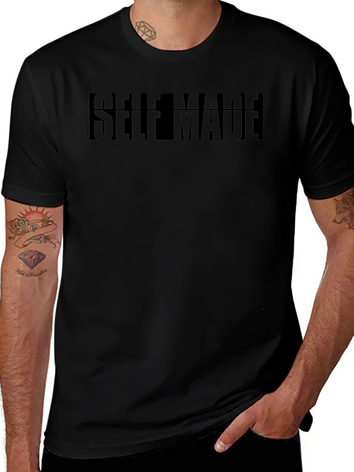 Self Made Black Graphic T-Shirt