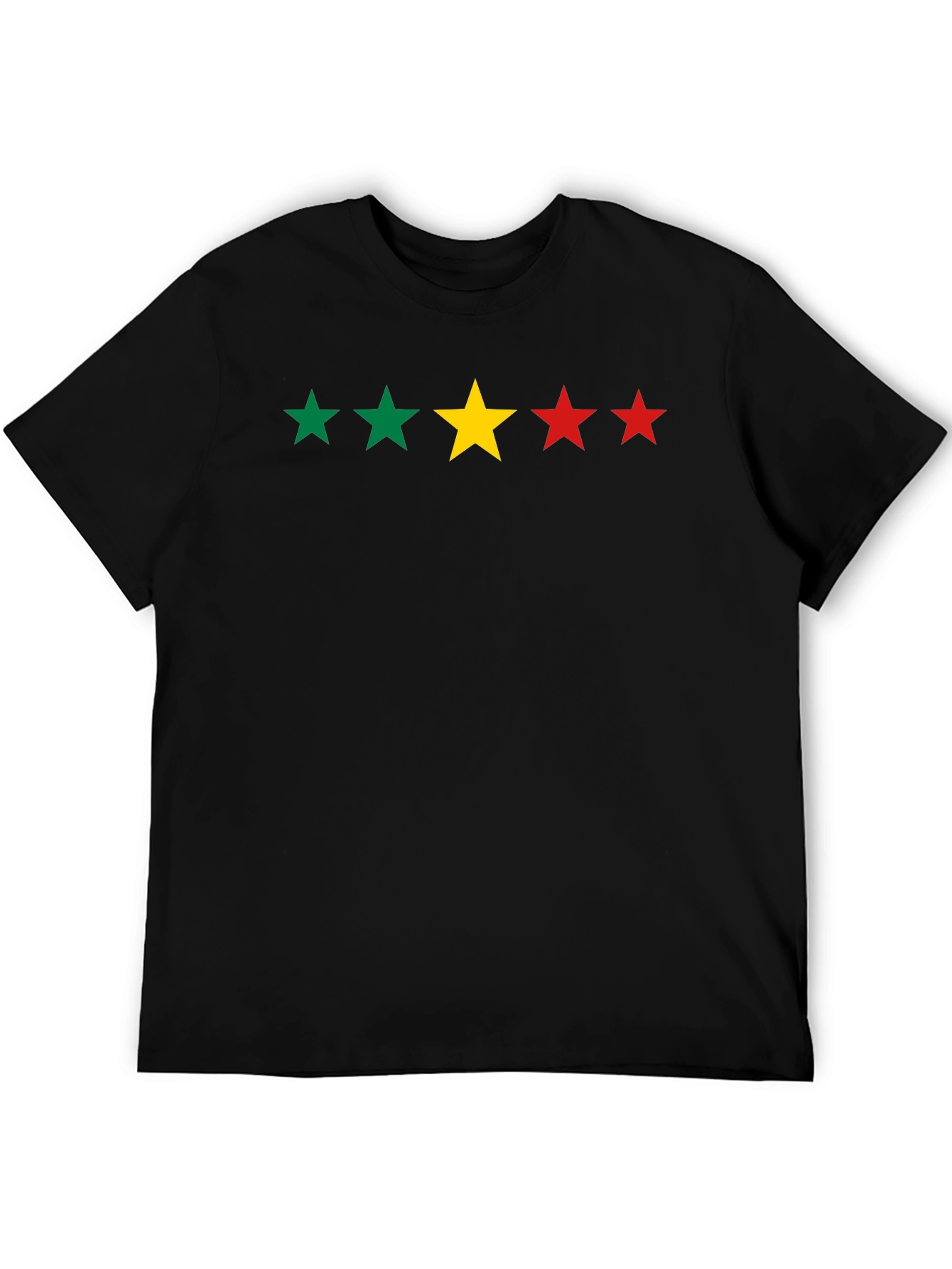 Rasta Stars Black T-Shirt - Reggae Inspired Graphic Tee