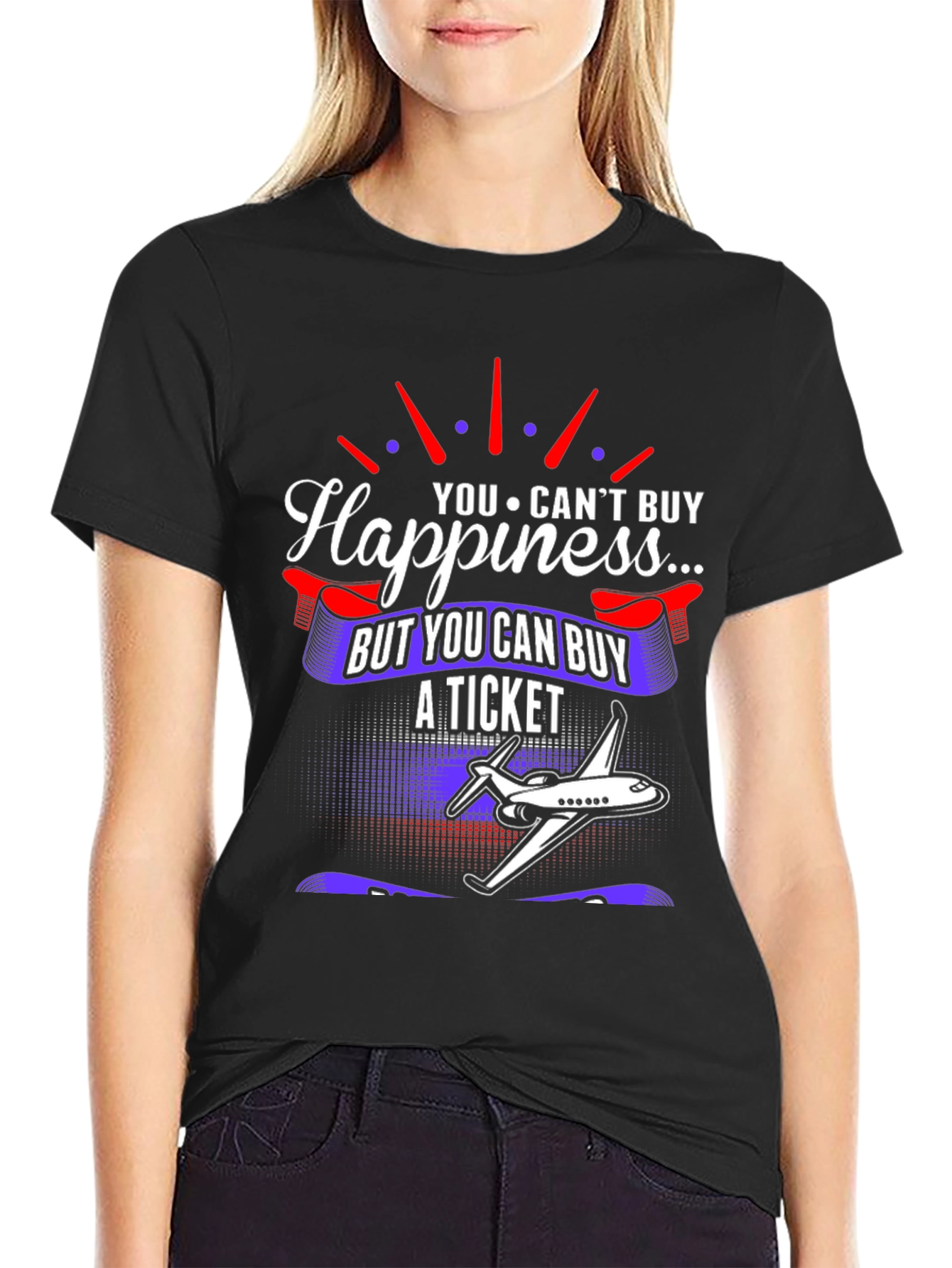 Happiness Ticket Airplane T-Shirt