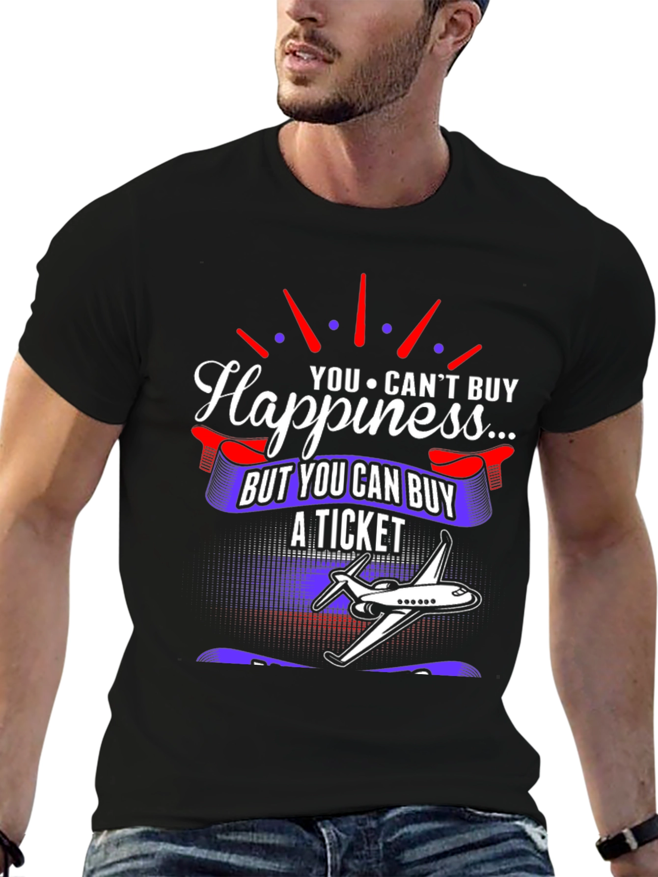 Happiness Ticket Airplane T-Shirt