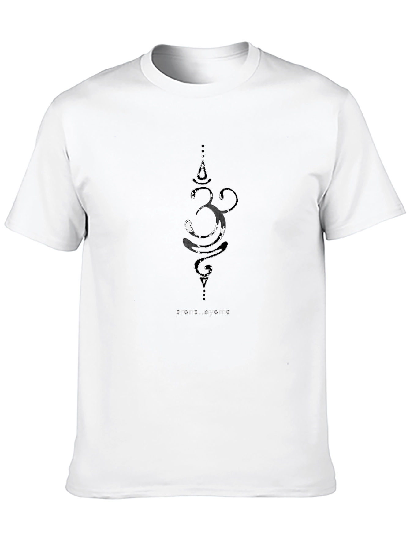 Pranayama Graphic Tee - Black Cotton Yoga Shirt
