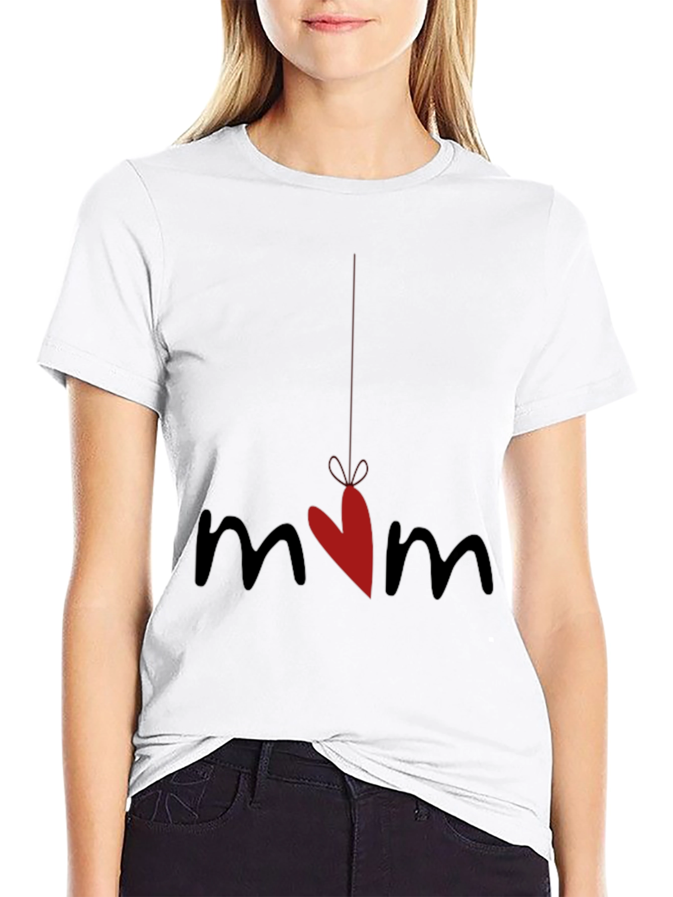 Mom Heart Graphic Tee - Cute Mothers Day Gift