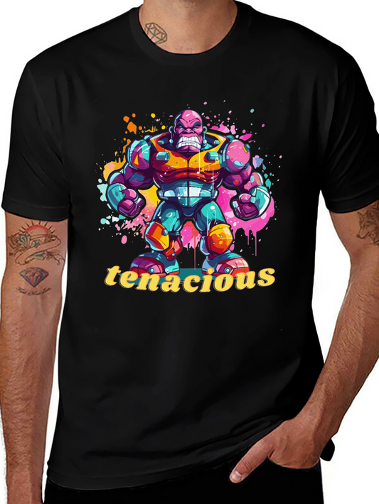 Tenacious Cartoon Character Black T-Shirt