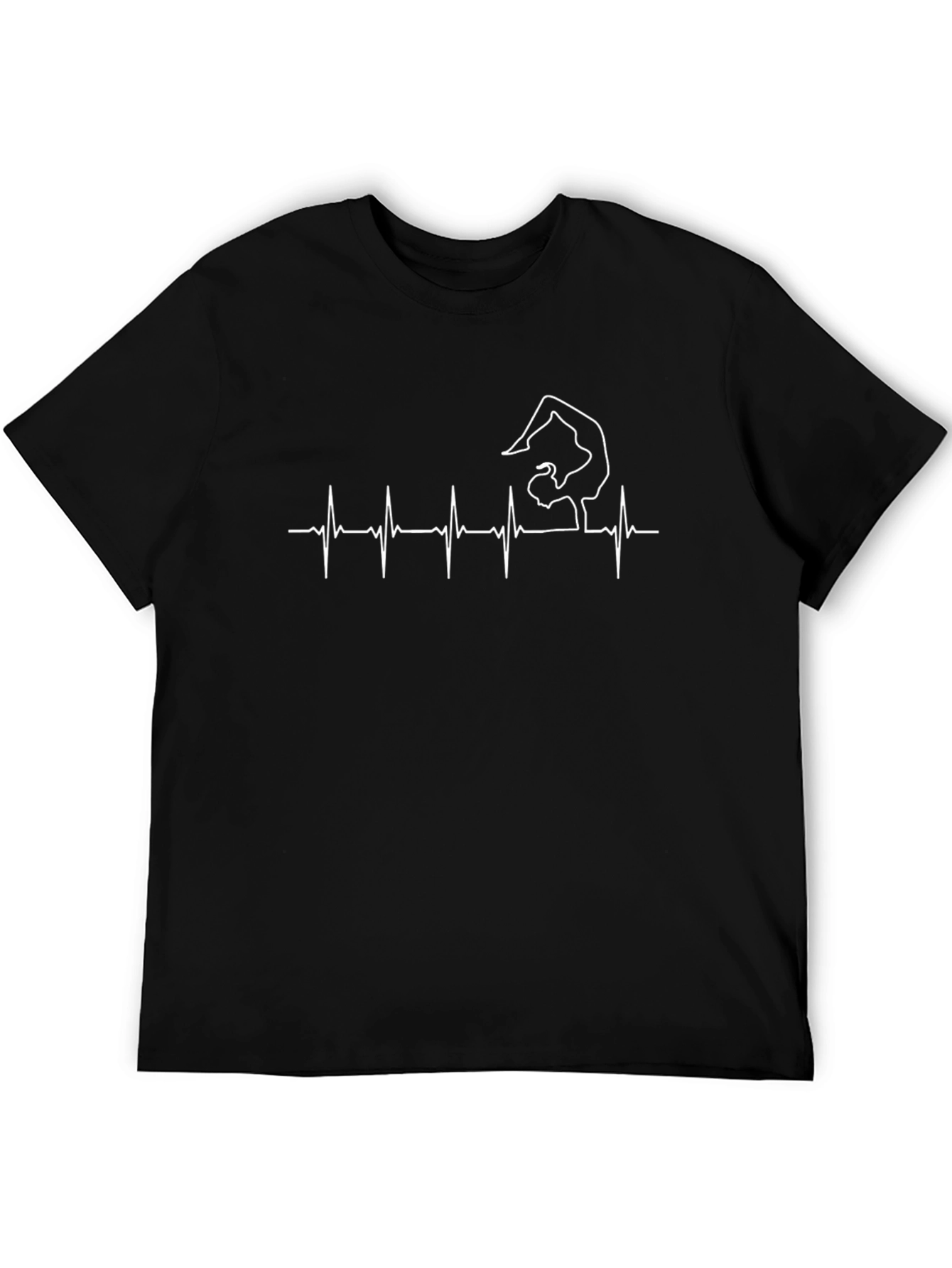 Yoga Heartbeat T-Shirt - Black Cotton Tee