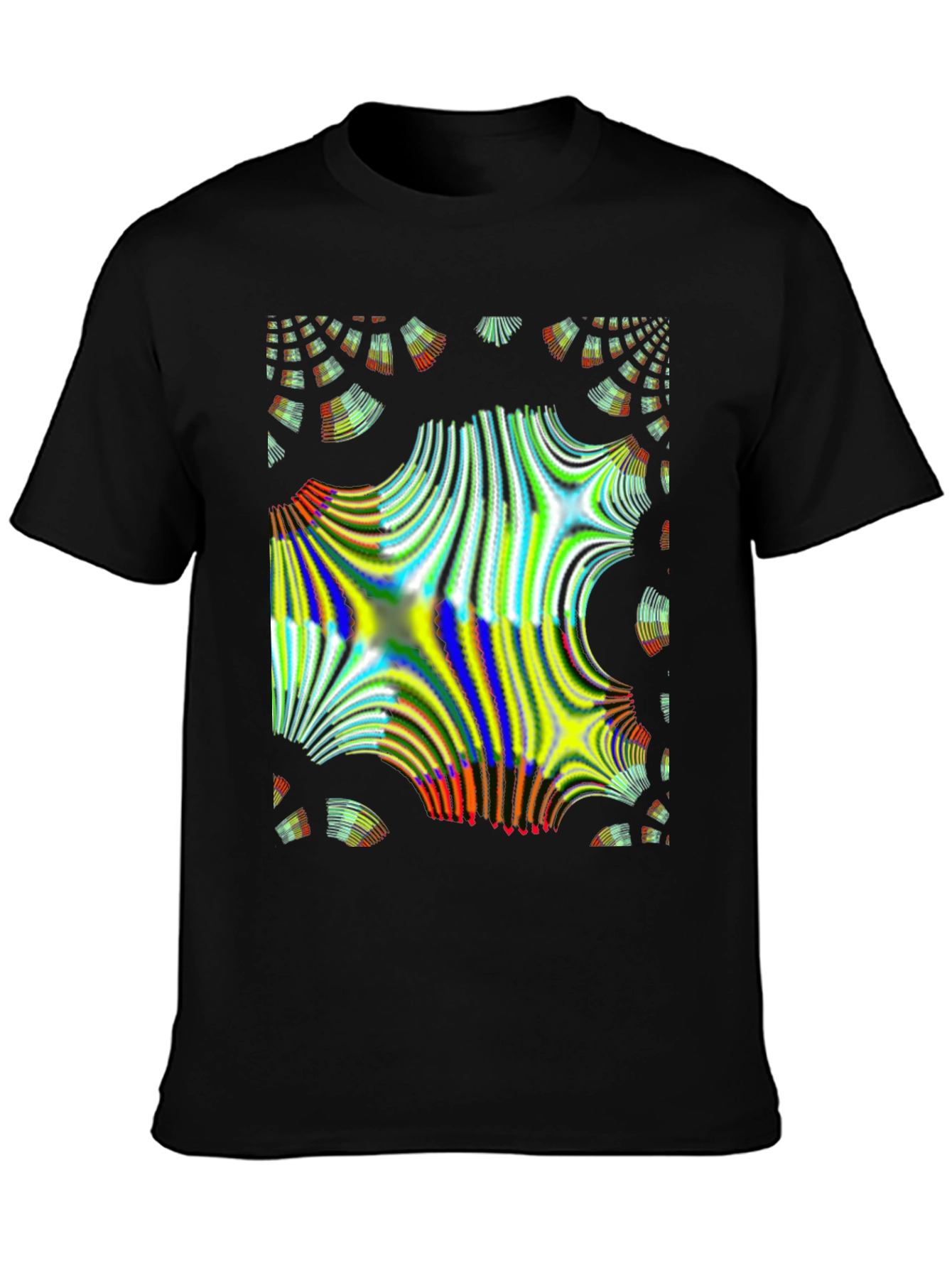 Abstract Fractal Design Black T-Shirt