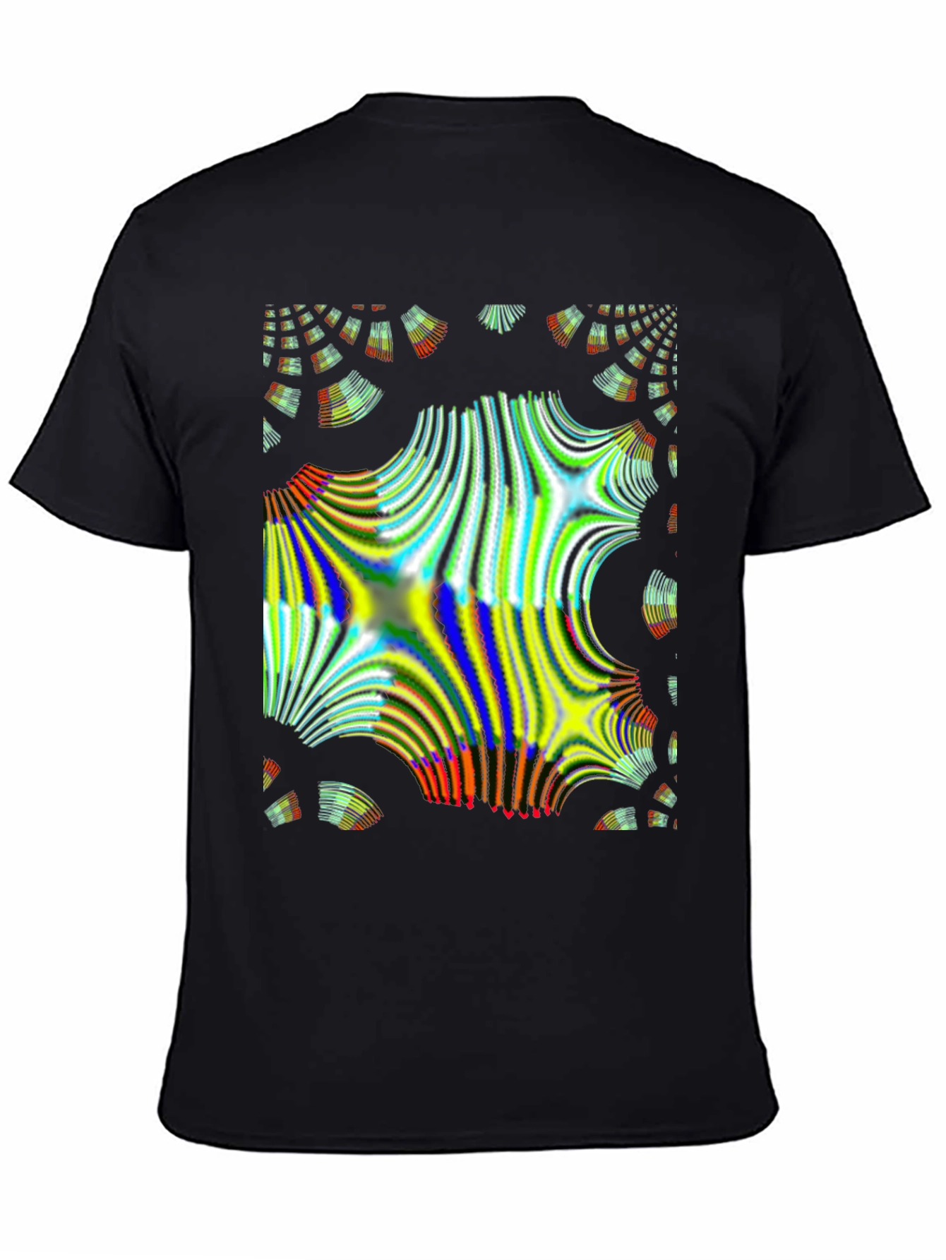 Abstract Fractal Design Black T-Shirt