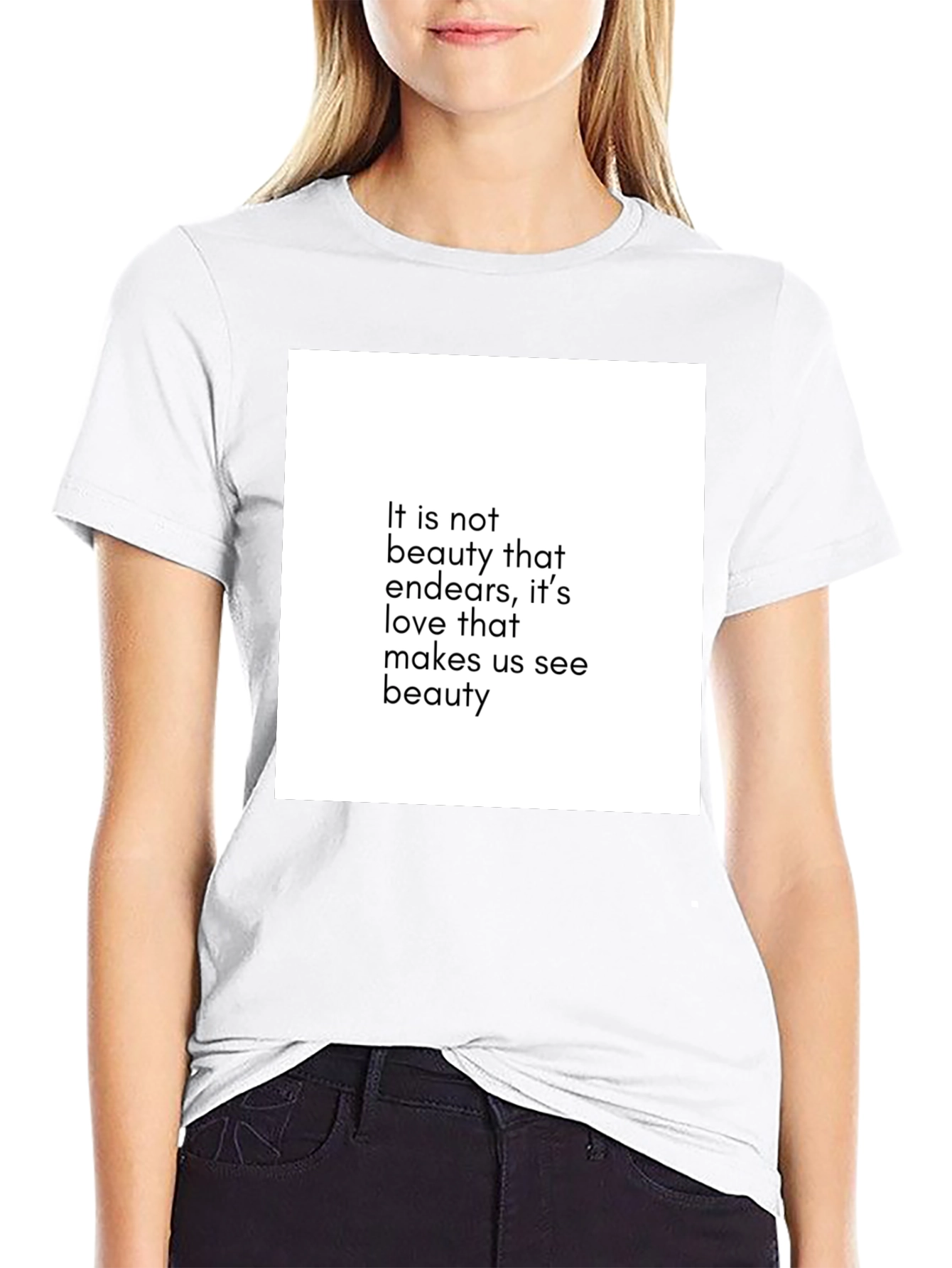 Inspirational Quote Black T-Shirt: Beauty & Love