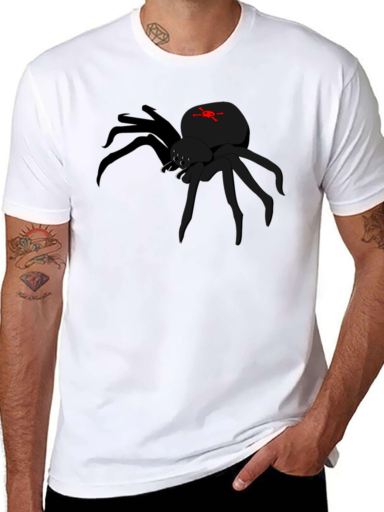 Black Spider Graphic Tee - Mens Short Sleeve