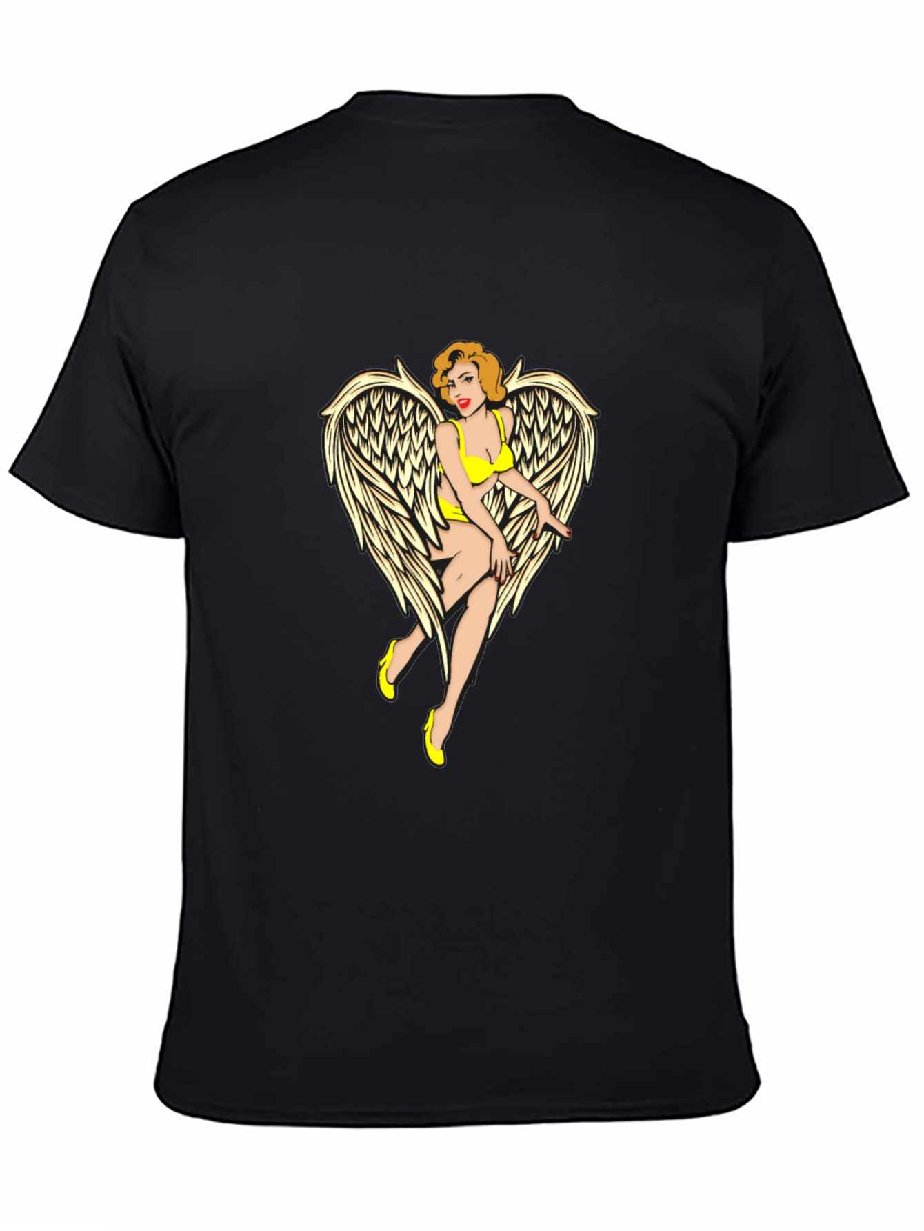 Angel Pin-Up Graphic Tee - Black