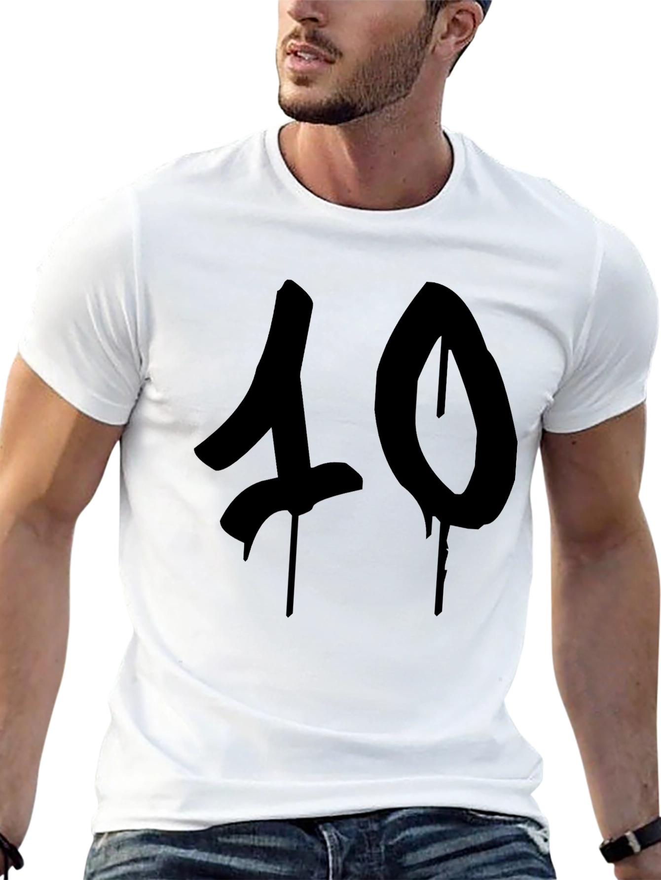 Mens Black 40 Graphic T-Shirt
